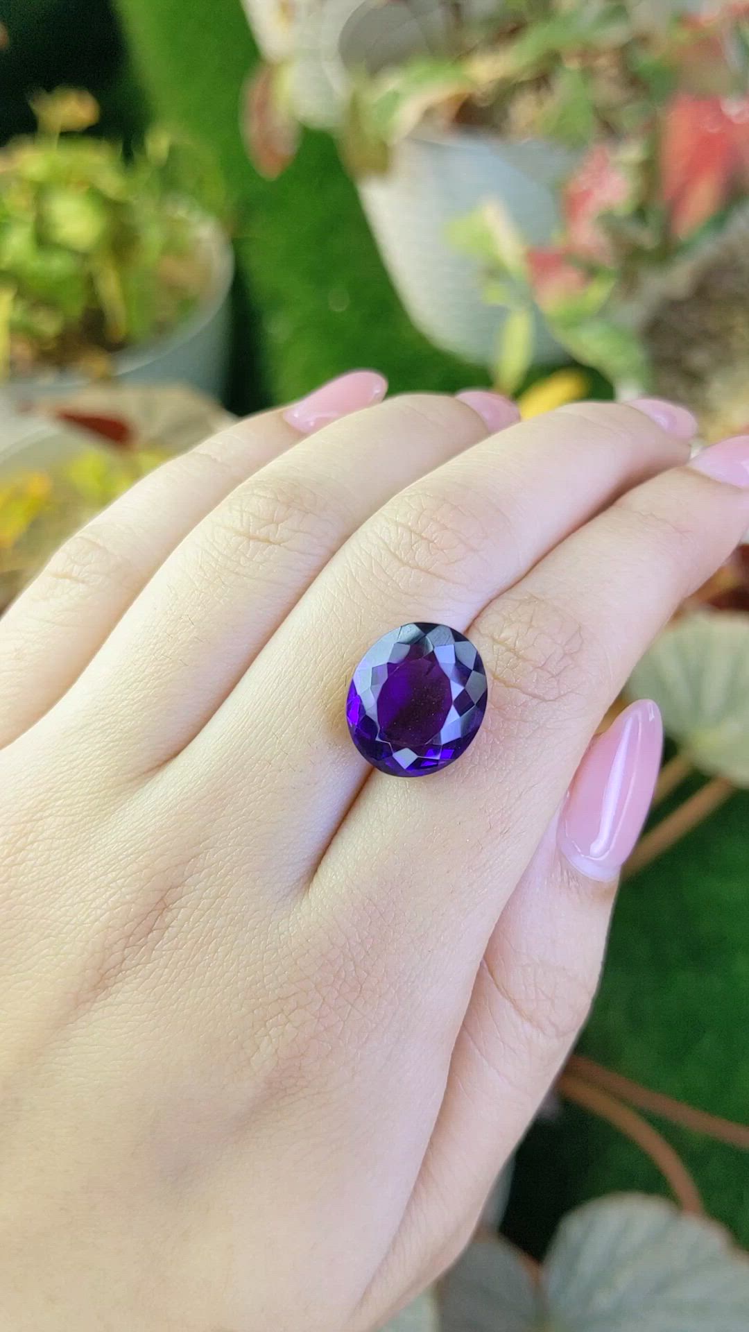 10.84 Ct. Purple Amethyst from Brazil Size Video