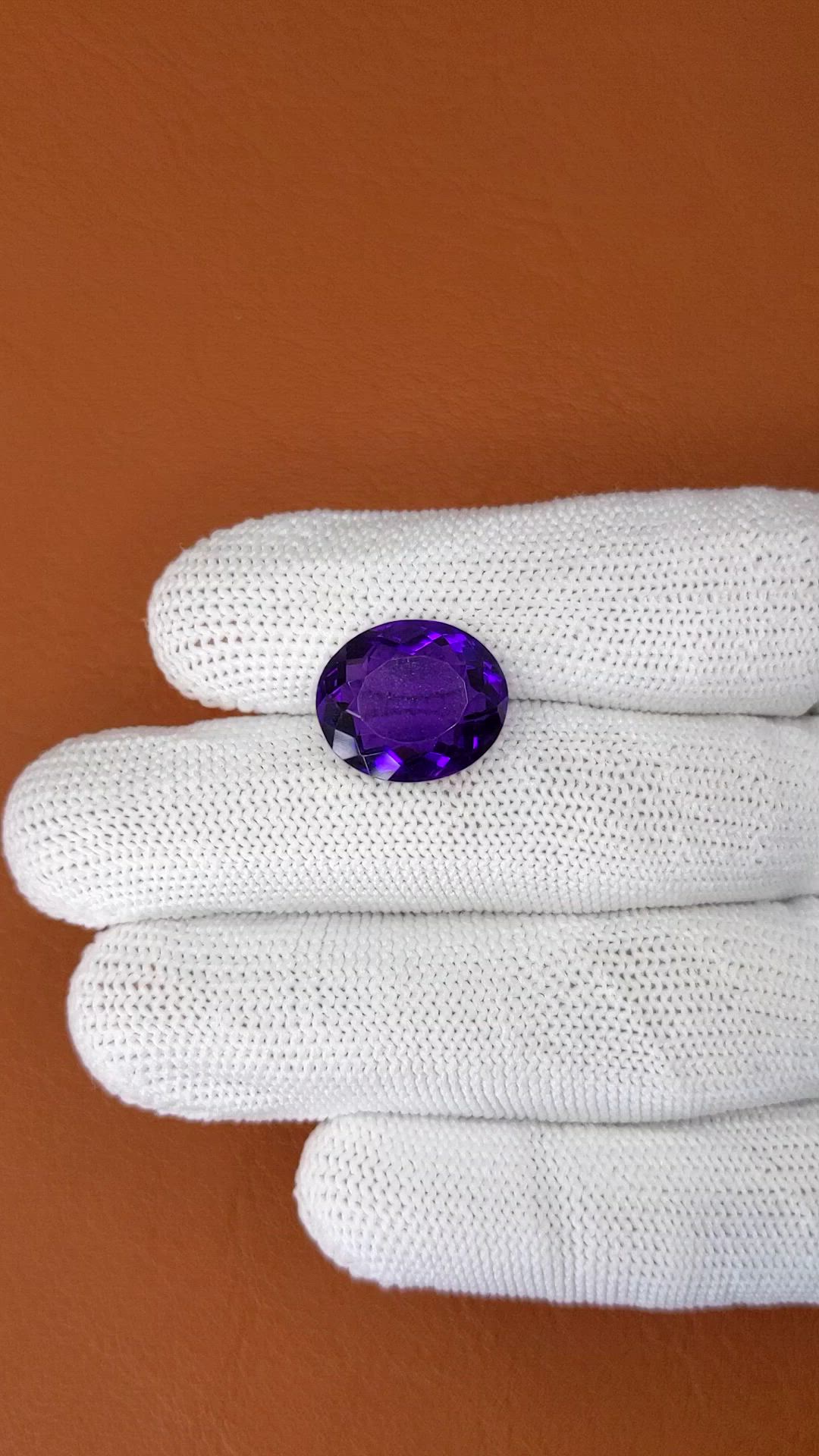 10.84 Ct. Purple Amethyst from Brazil Size Video