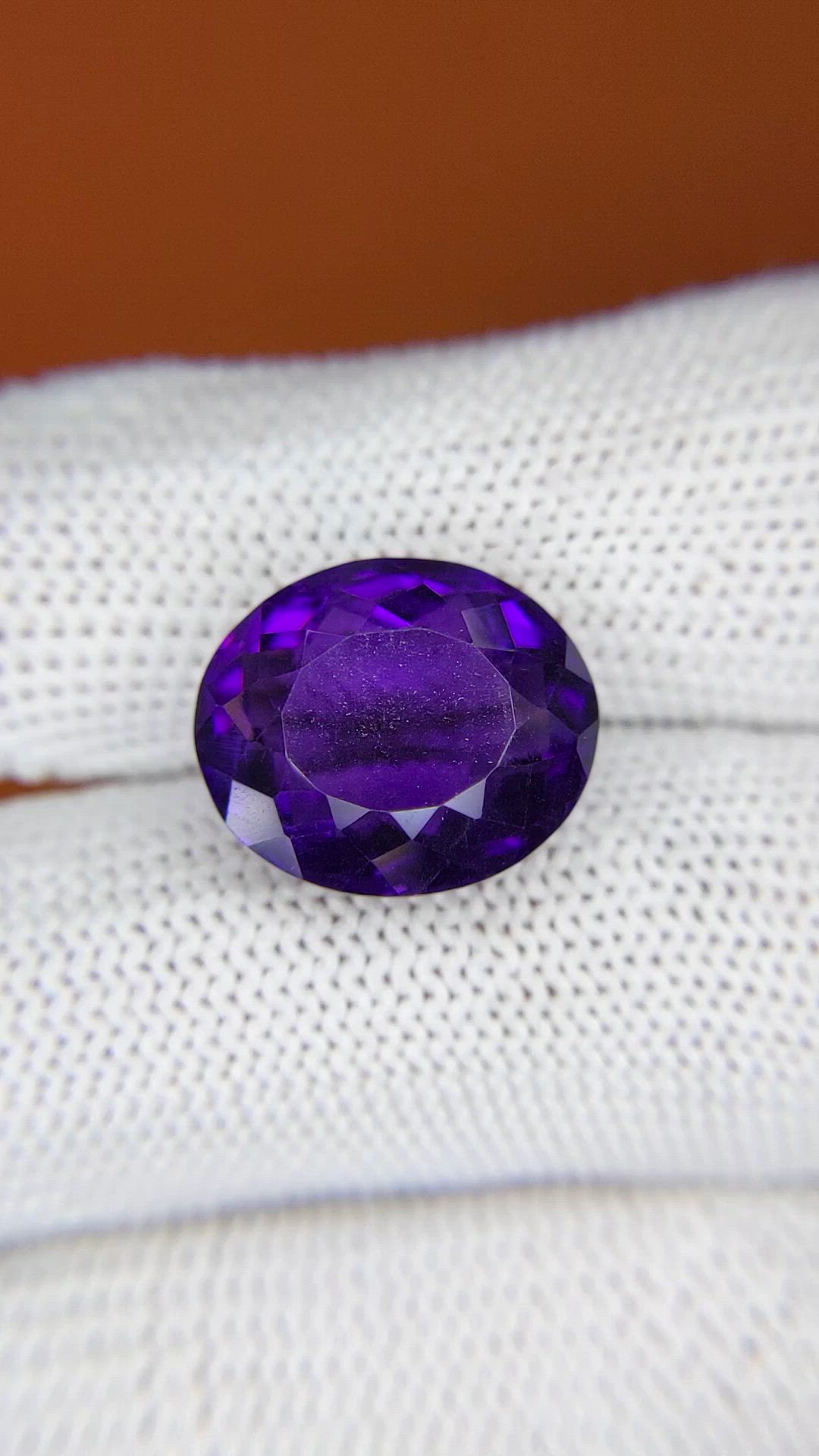 10.84 Ct. Purple Amethyst from Brazil Size Video