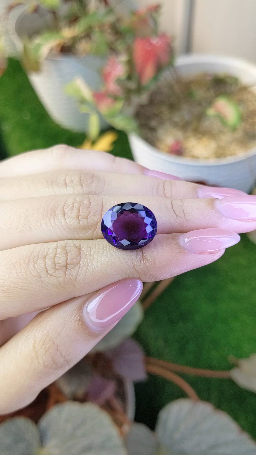 10.84 Ct. Purple Amethyst from Brazil Size Video