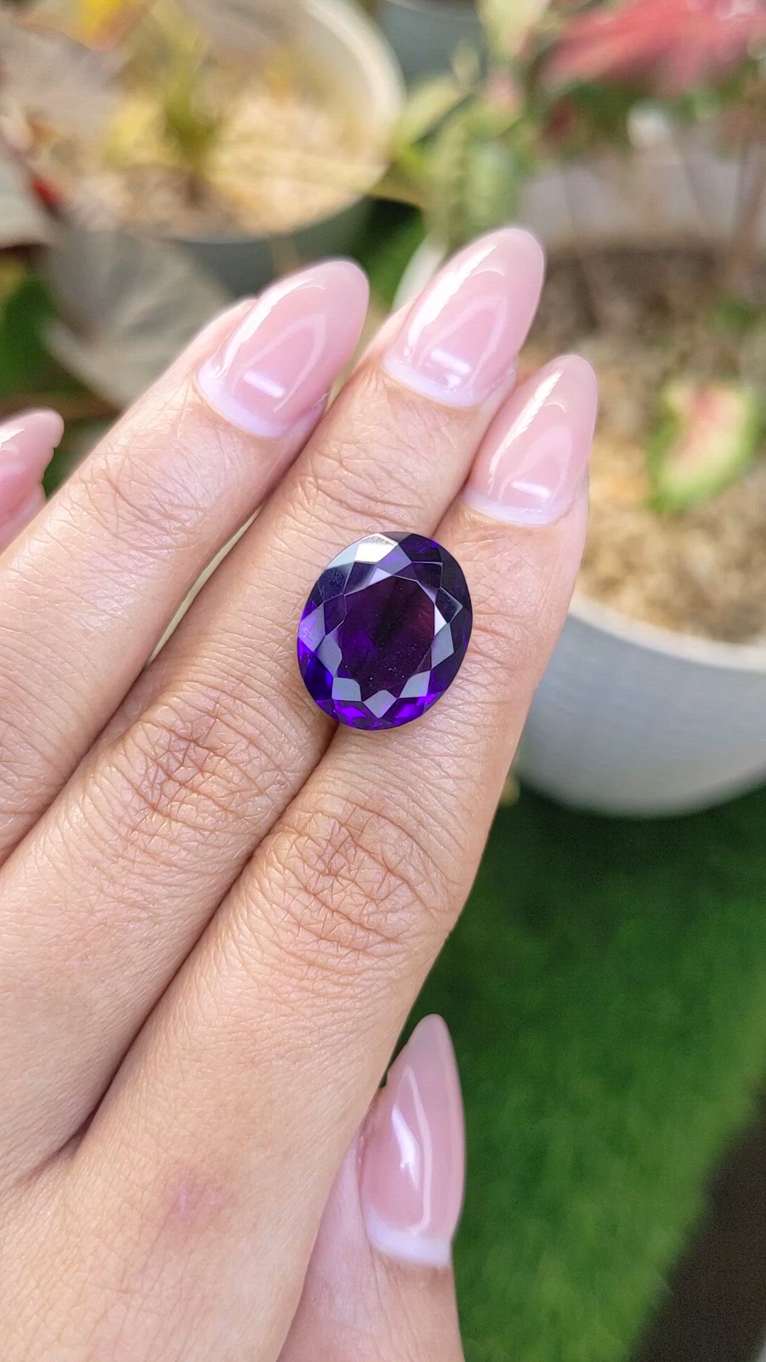 11.37 Ct. Purple Amethyst from Brazil Size Video