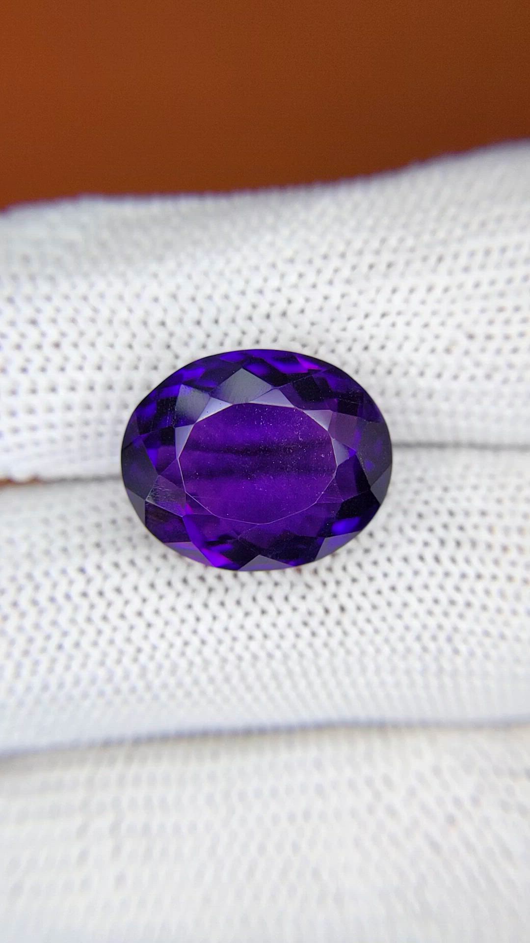 11.37 Ct. Purple Amethyst from Brazil Size Video