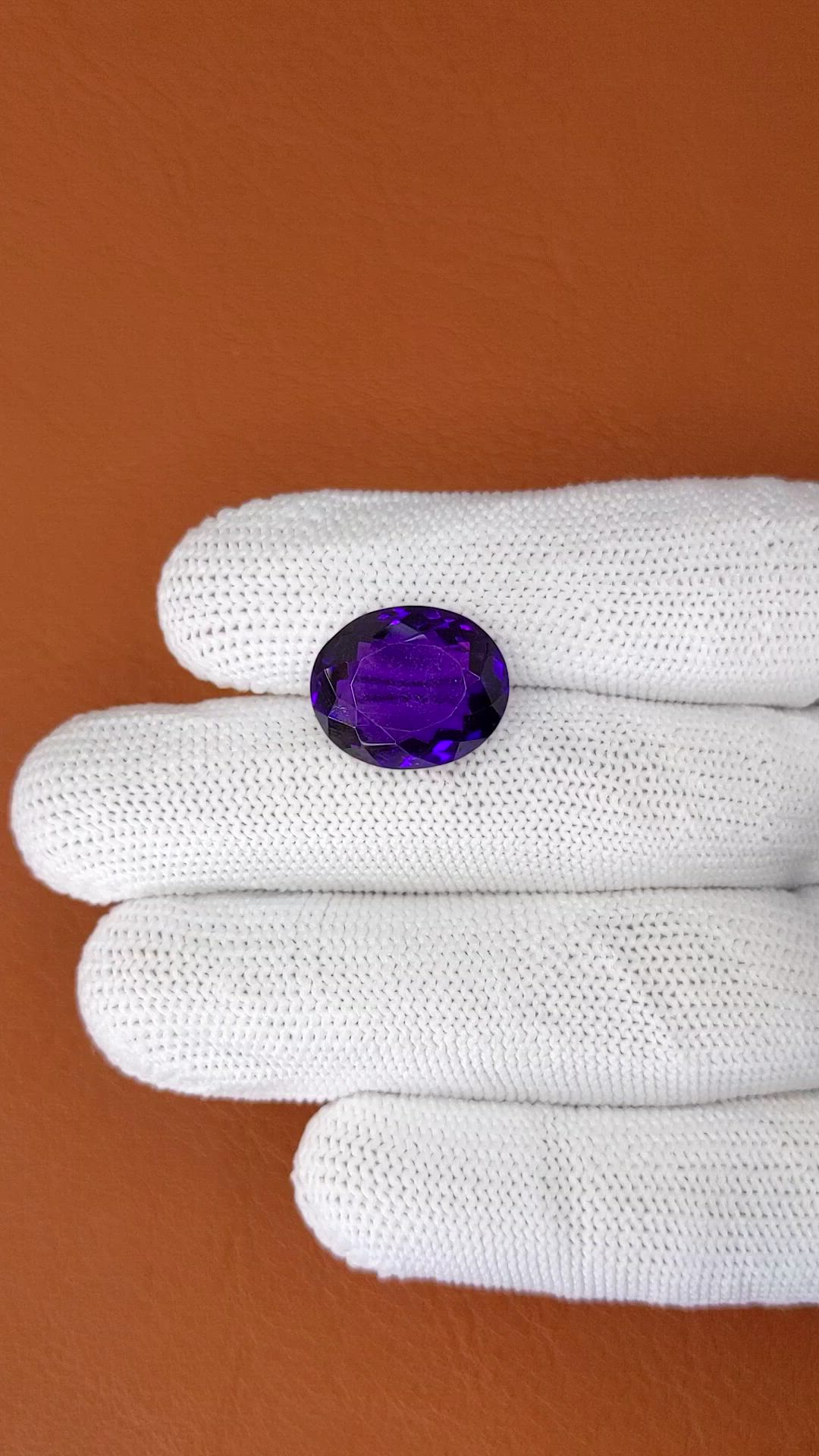 11.37 Ct. Purple Amethyst from Brazil Size Video