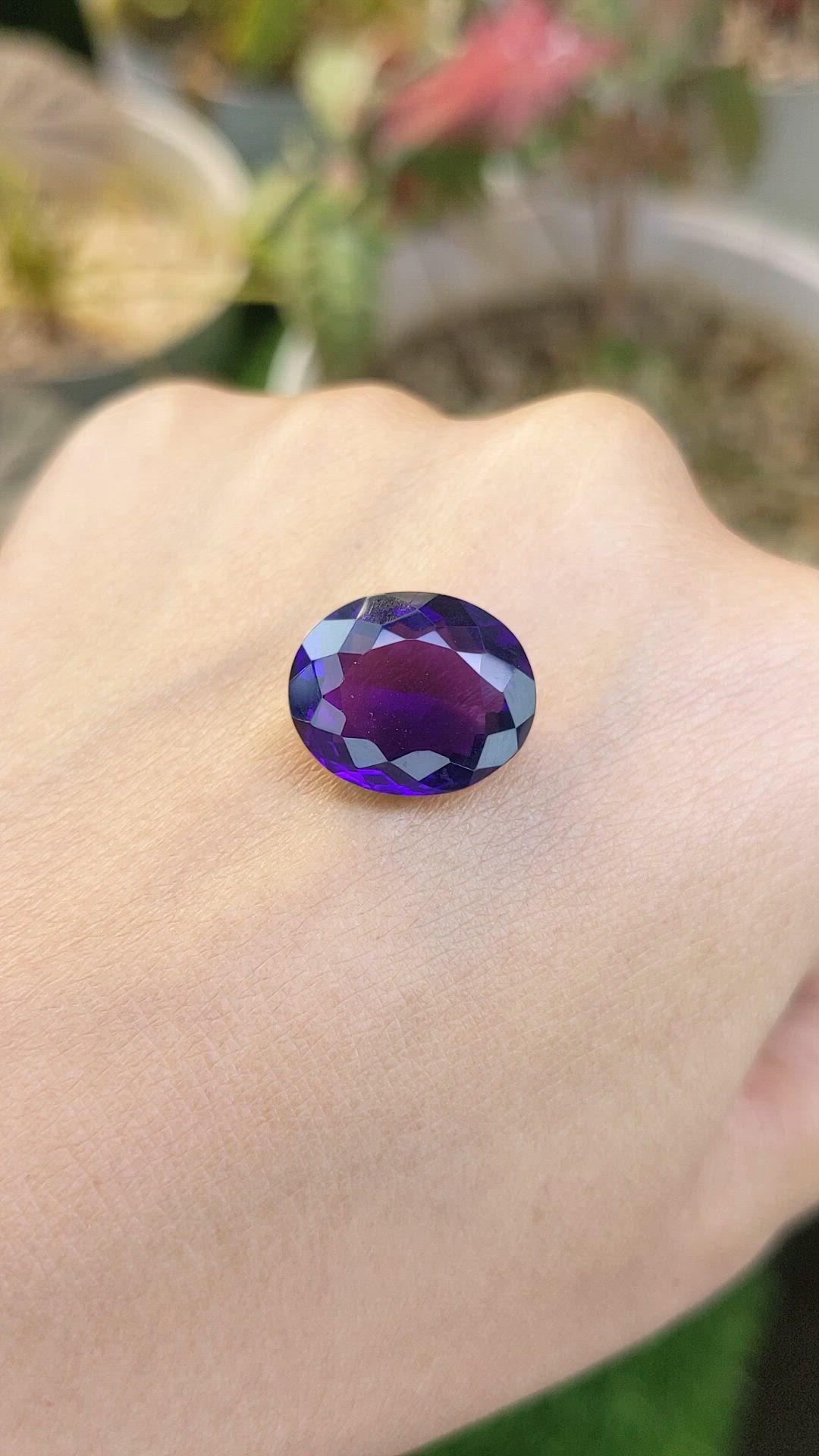 11.37 Ct. Purple Amethyst from Brazil Size Video
