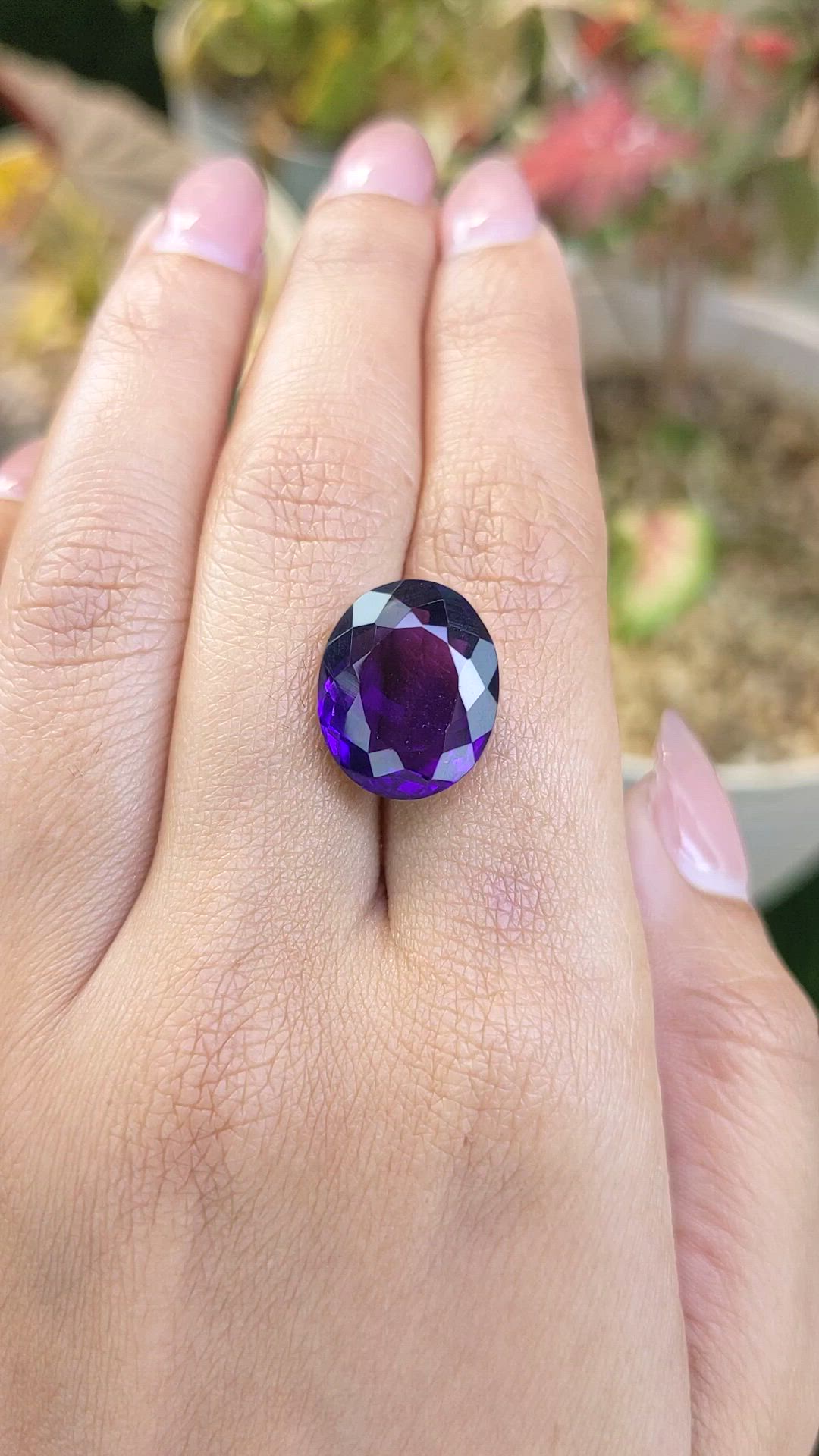 11.37 Ct. Purple Amethyst from Brazil Size Video