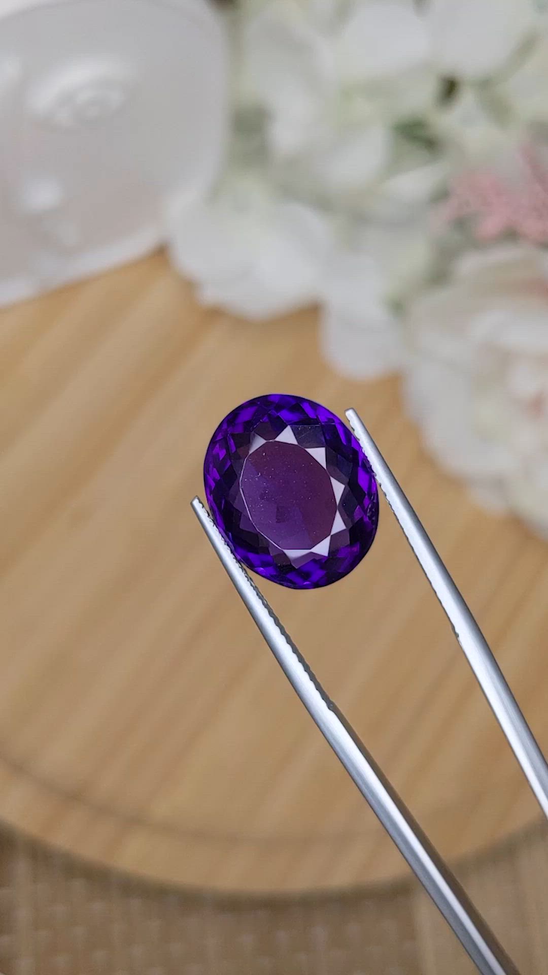 11.37 Ct. Purple Amethyst from Brazil Size Video