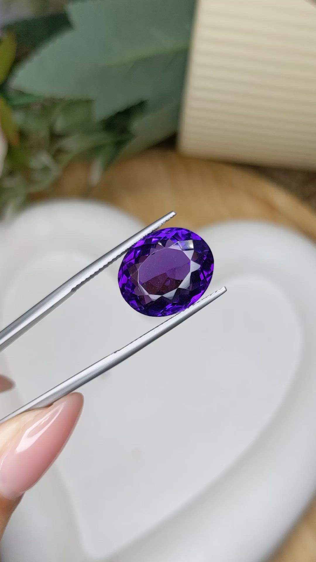 11.67 Ct. Purple Amethyst from Brazil Size Video