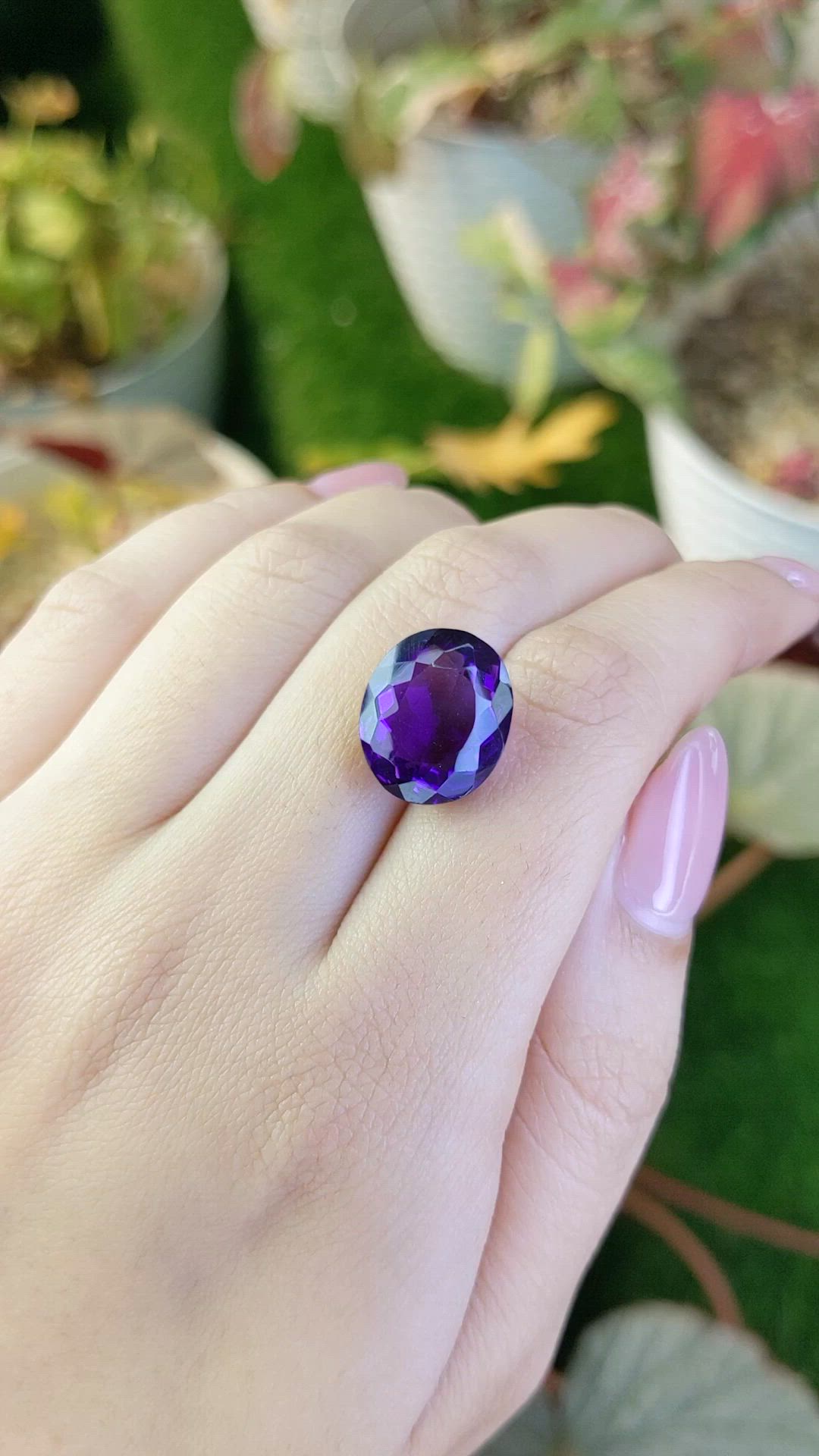 11.67 Ct. Purple Amethyst from Brazil Size Video