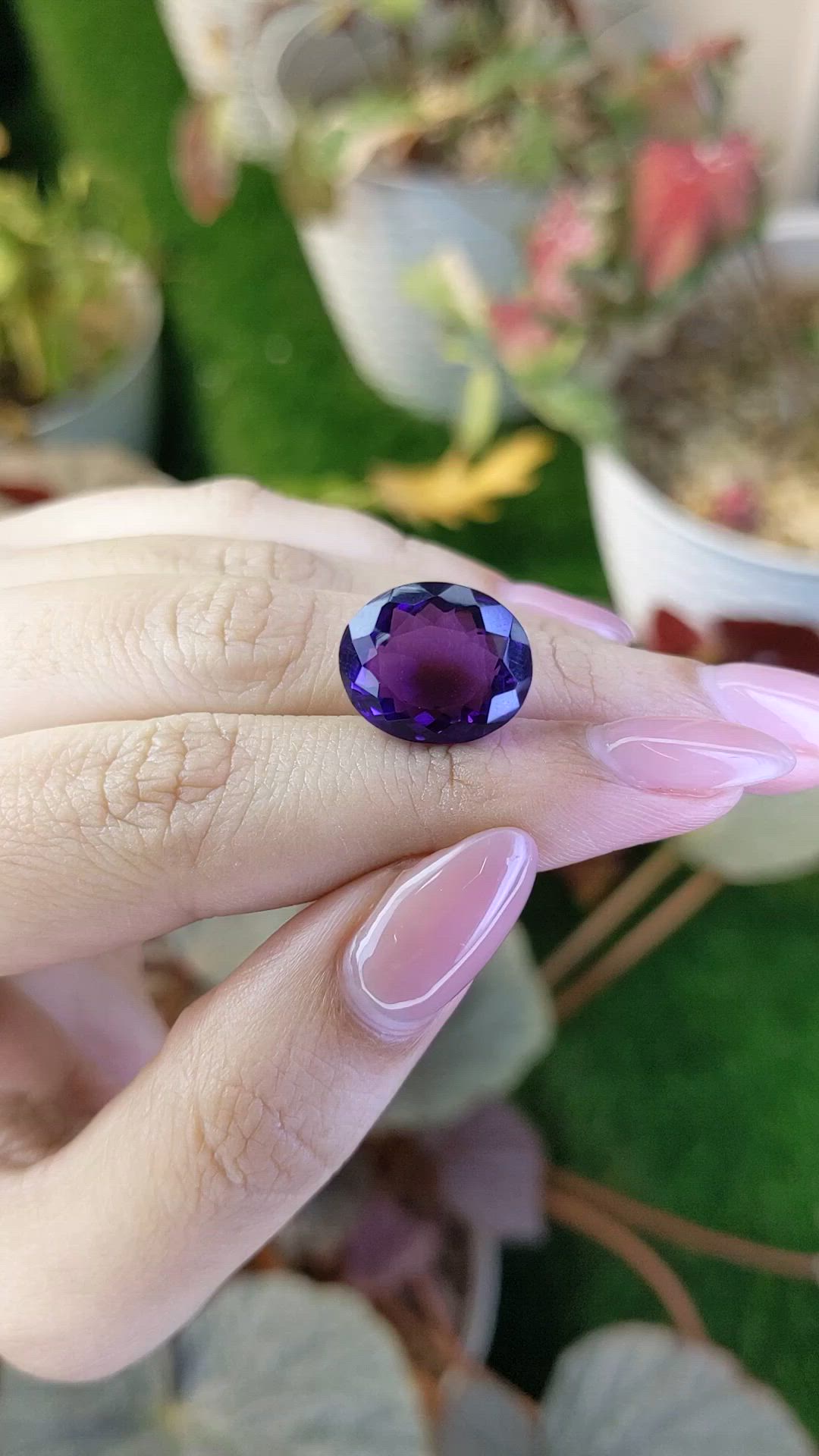 11.67 Ct. Purple Amethyst from Brazil Size Video