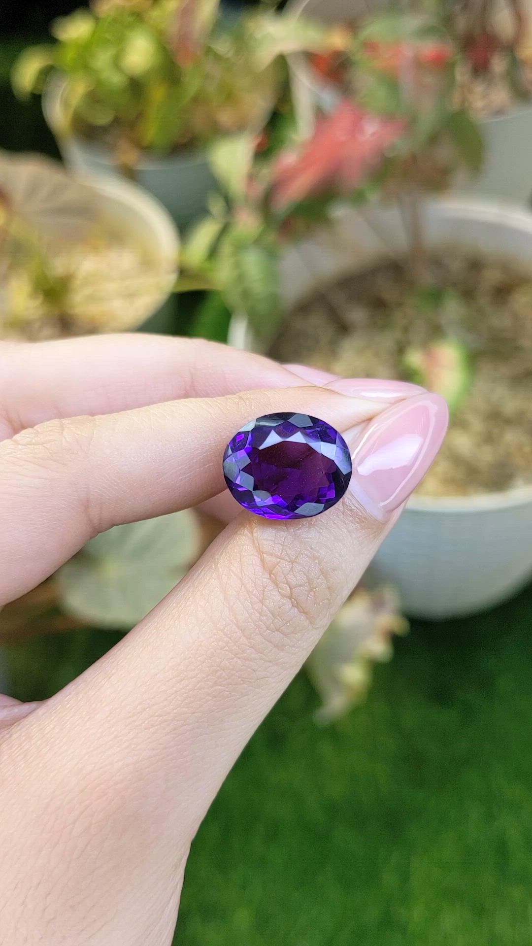 11.67 Ct. Purple Amethyst from Brazil Size Video