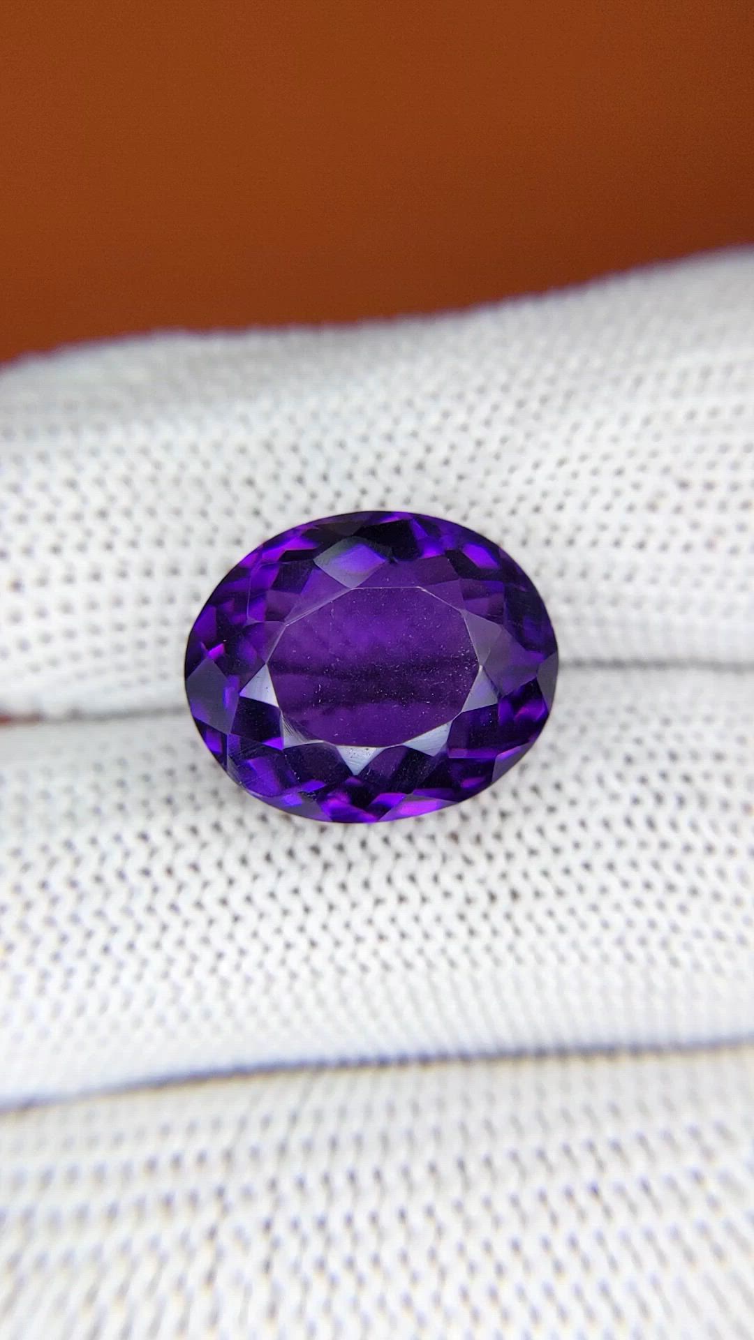 11.67 Ct. Purple Amethyst from Brazil Size Video