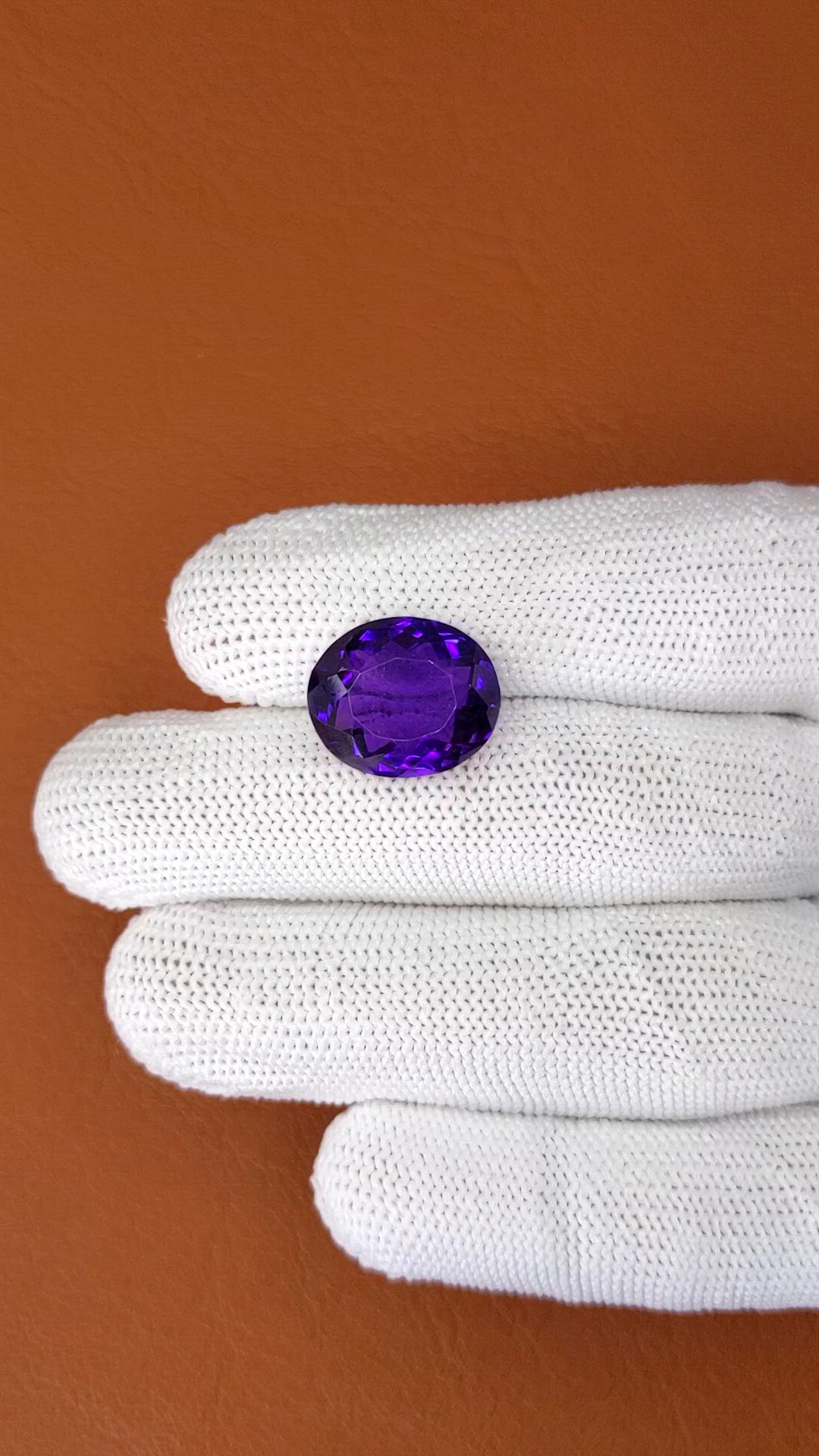 11.67 Ct. Purple Amethyst from Brazil Size Video