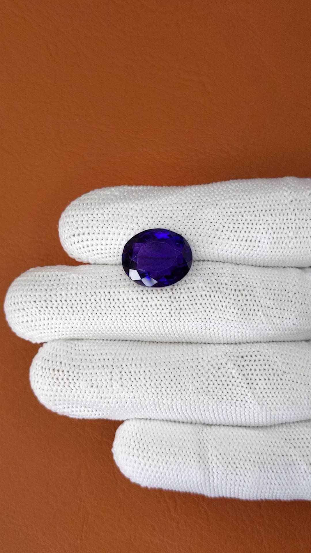 9.41 Ct. Purple Amethyst from Brazil Size Video