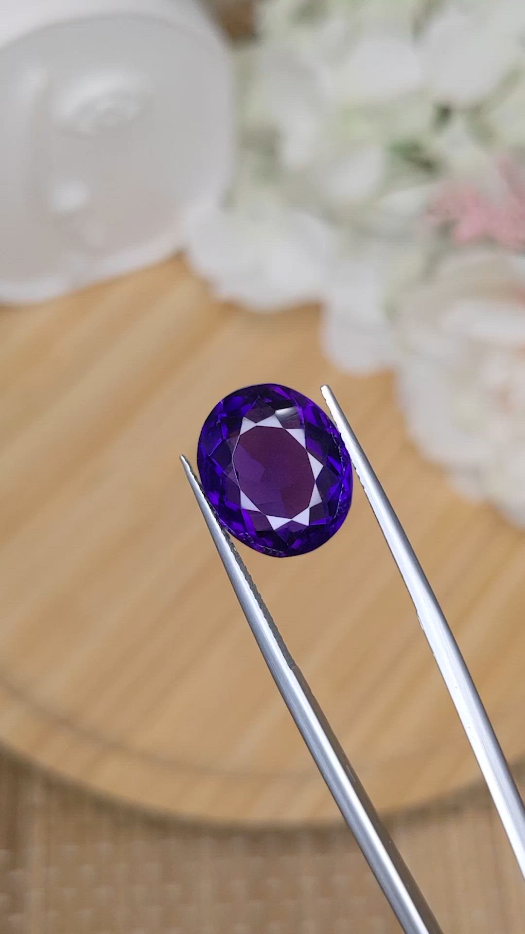 9.41 Ct. Purple Amethyst from Brazil Size Video