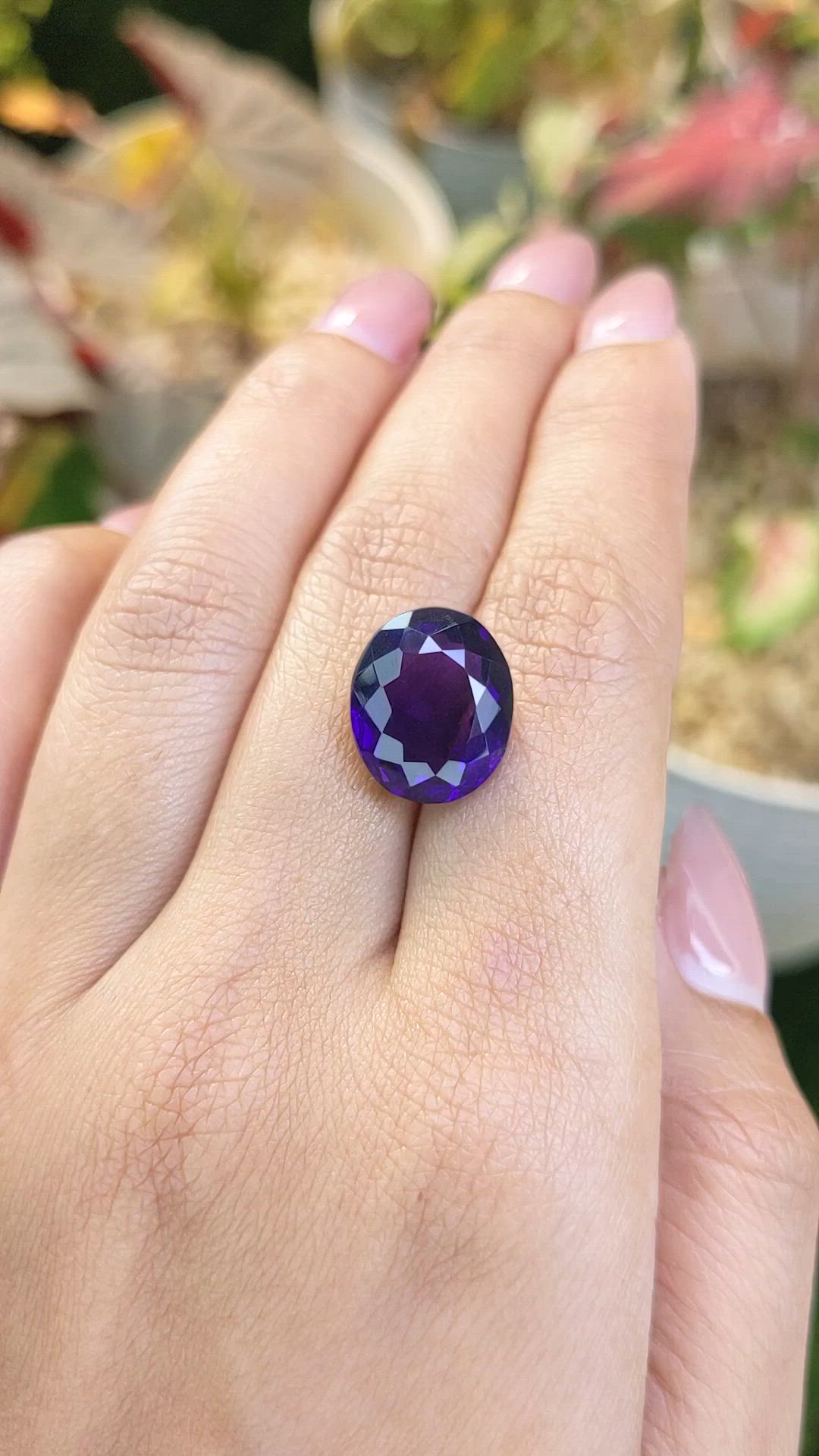 9.41 Ct. Purple Amethyst from Brazil Size Video