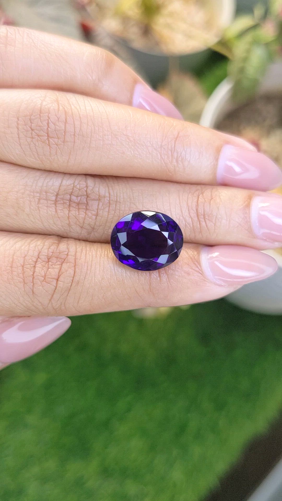9.41 Ct. Purple Amethyst from Brazil Size Video