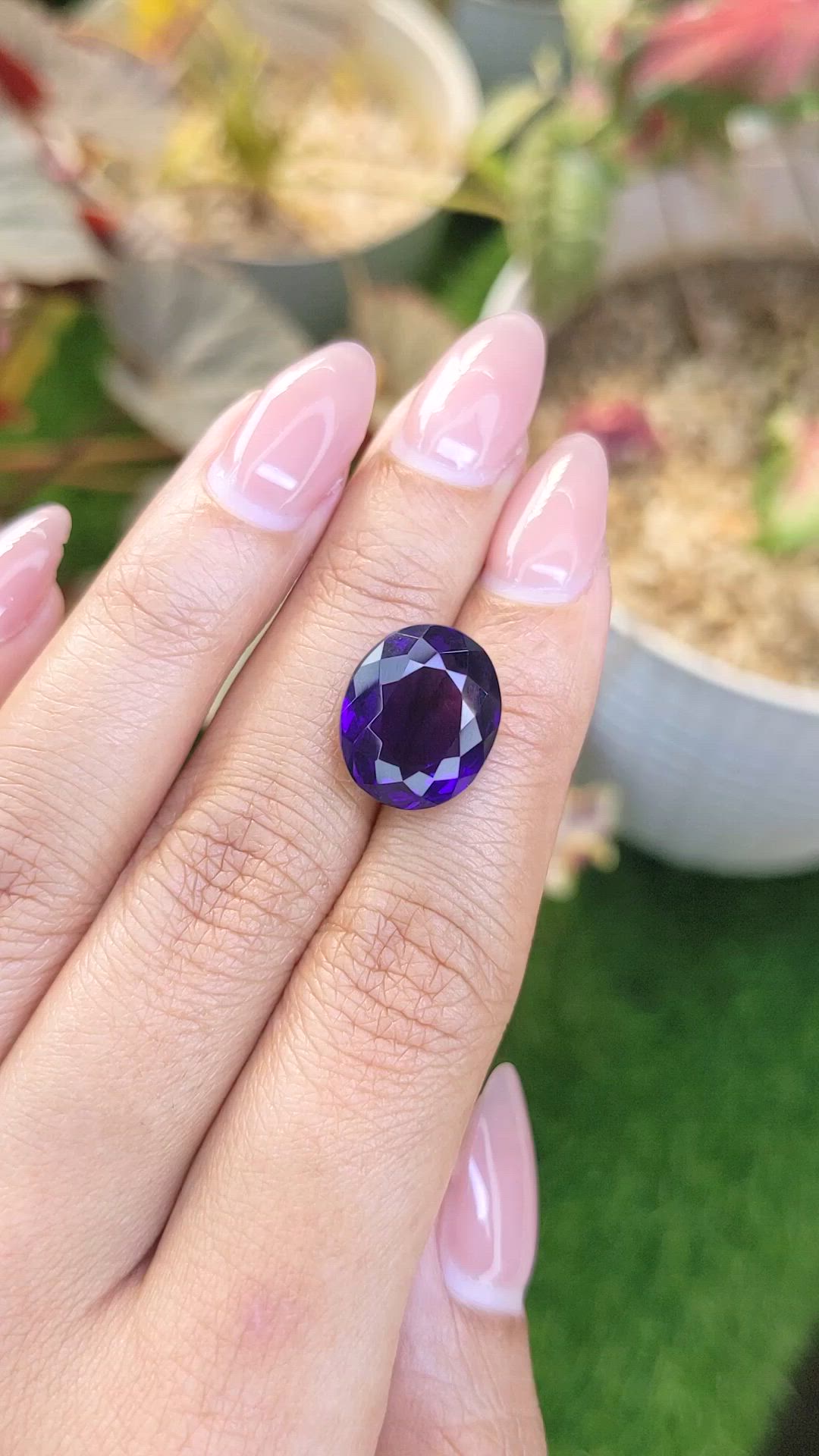 9.41 Ct. Purple Amethyst from Brazil Size Video