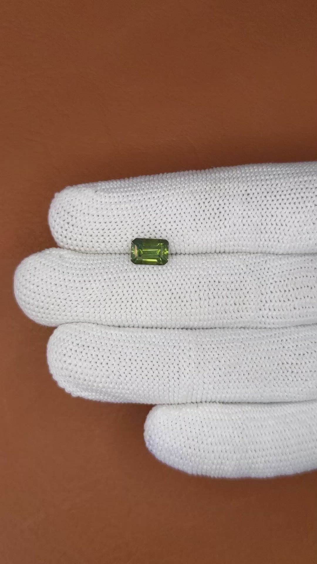 1.85 Ct. Yellowish Green Zircon from Ceylon (Sri Lanka) Size Video