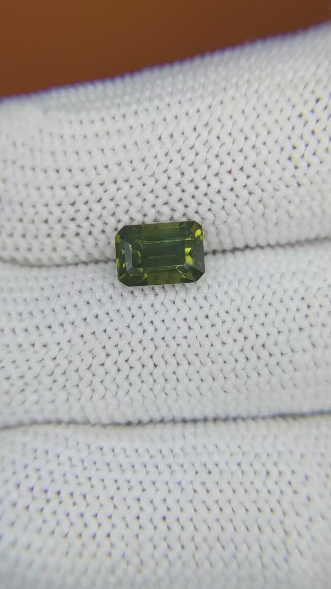 1.85 Ct. Yellowish Green Zircon from Ceylon (Sri Lanka) Size Video