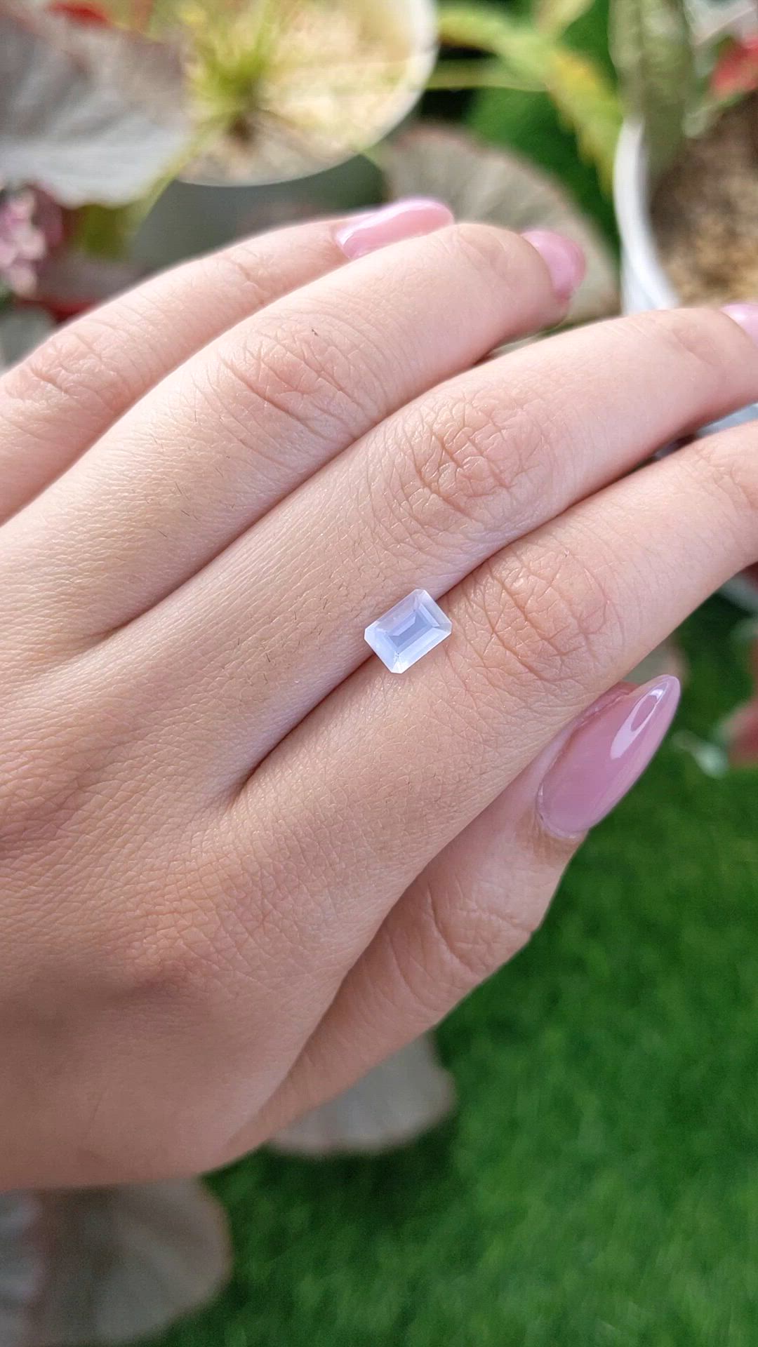 0.77 Ct. Rainbow Moonstone from Ceylon (Sri Lanka) Size Video