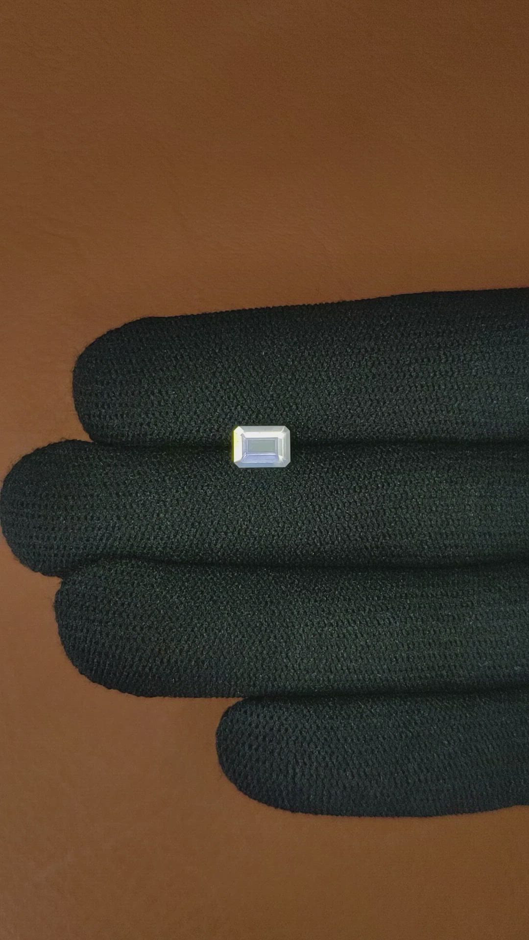 0.77 Ct. Rainbow Moonstone from Ceylon (Sri Lanka) Size Video