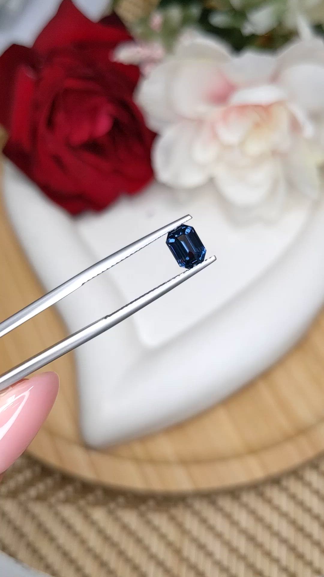 1.26 Ct. Blue Cobalt Spinel from Ceylon (Sri Lanka) Size Video