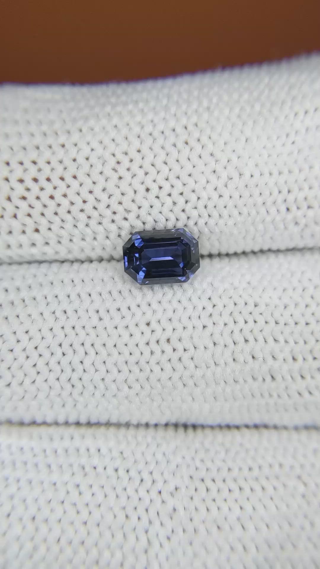 1.26 Ct. Blue Cobalt Spinel from Ceylon (Sri Lanka) Size Video