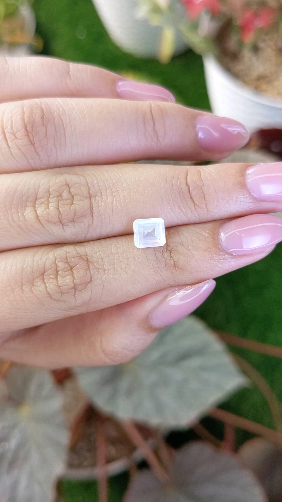 0.93 Ct. Rainbow Moonstone from Ceylon (Sri Lanka) Size Video