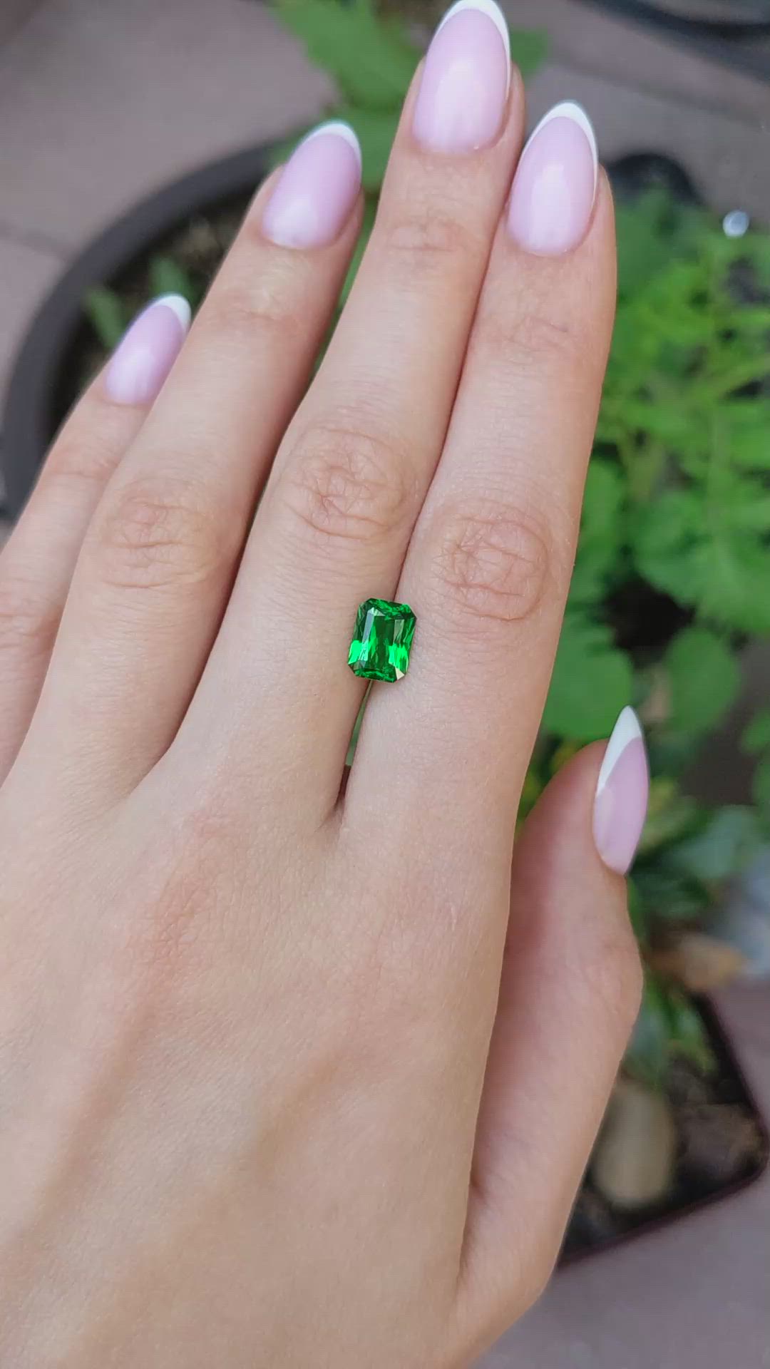 2.11 Ct. Tsavorite Garnet from Tanzania Size Video