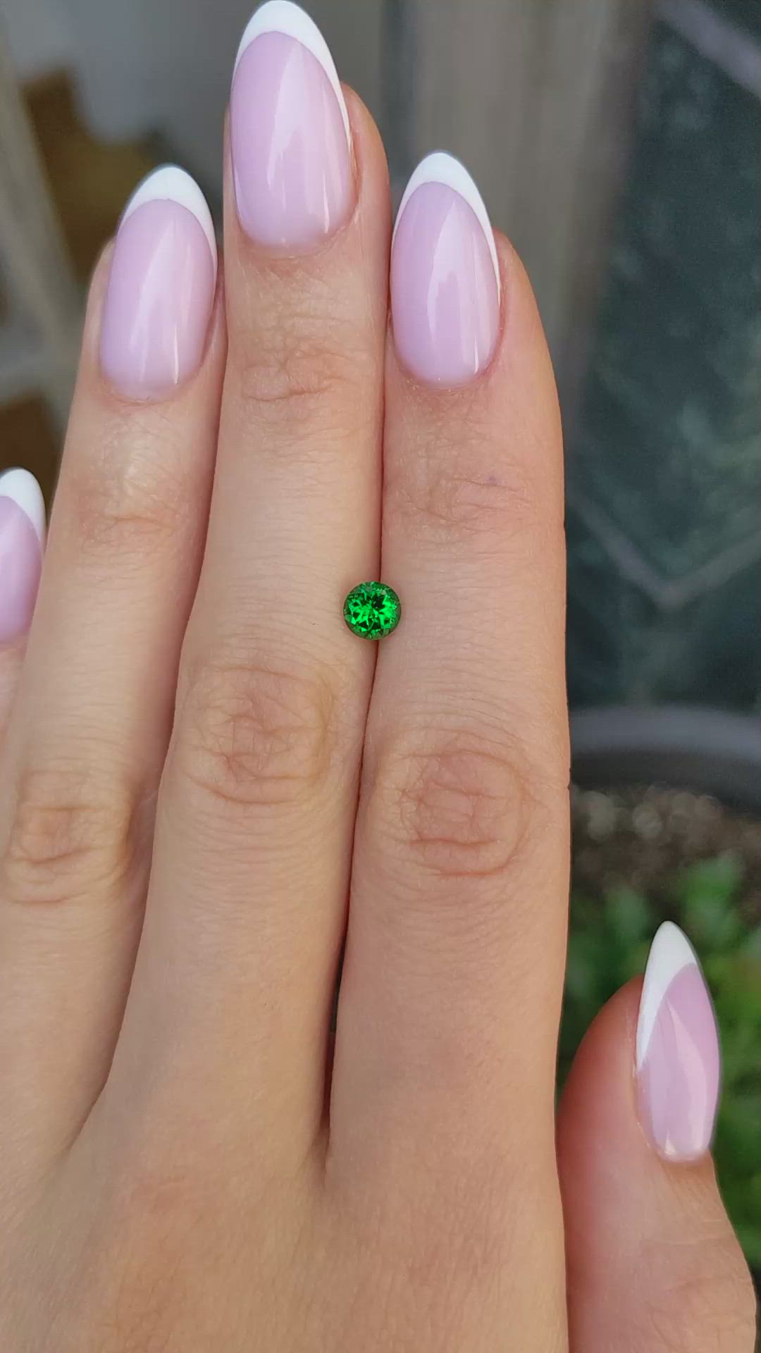 0.63 Ct. Tsavorite Garnet from Tanzania Size Video