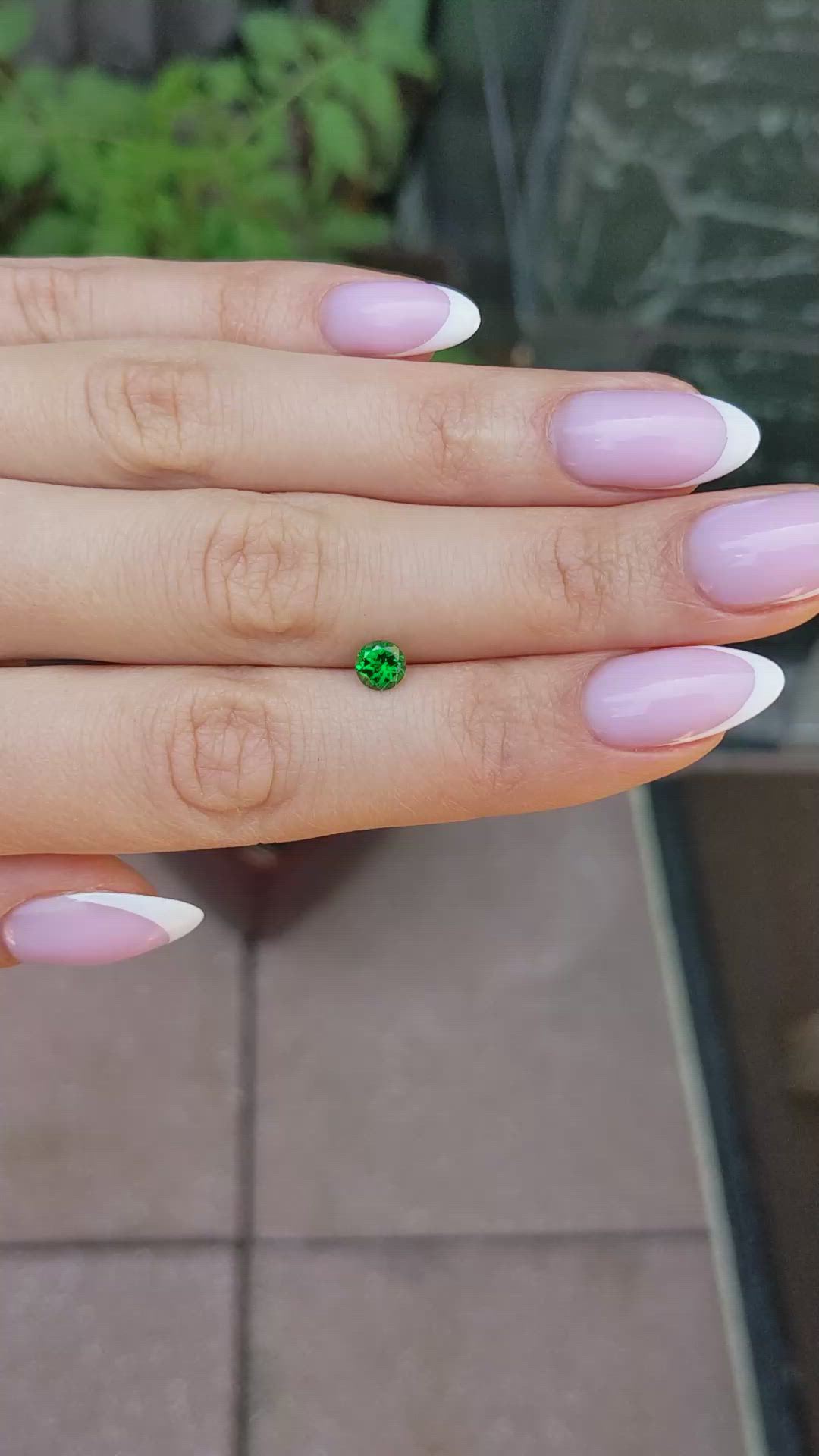 0.63 Ct. Tsavorite Garnet from Tanzania Size Video