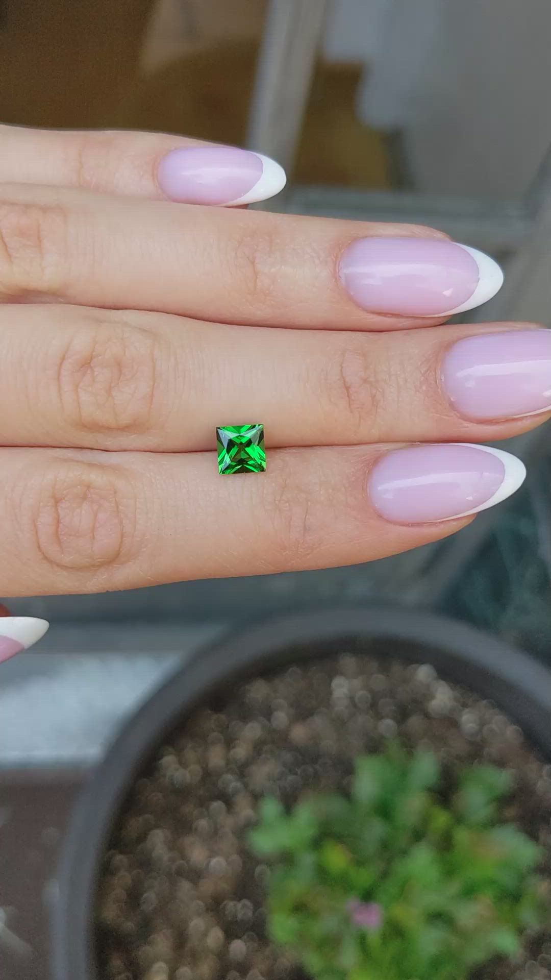1.22 Ct. Tsavorite Garnet from Tanzania Size Video