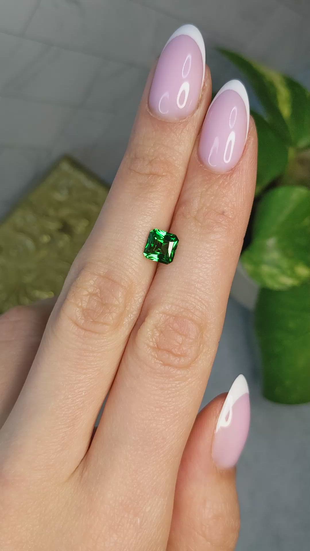 1.57 Ct. Tsavorite Garnet from Tanzania Size Video