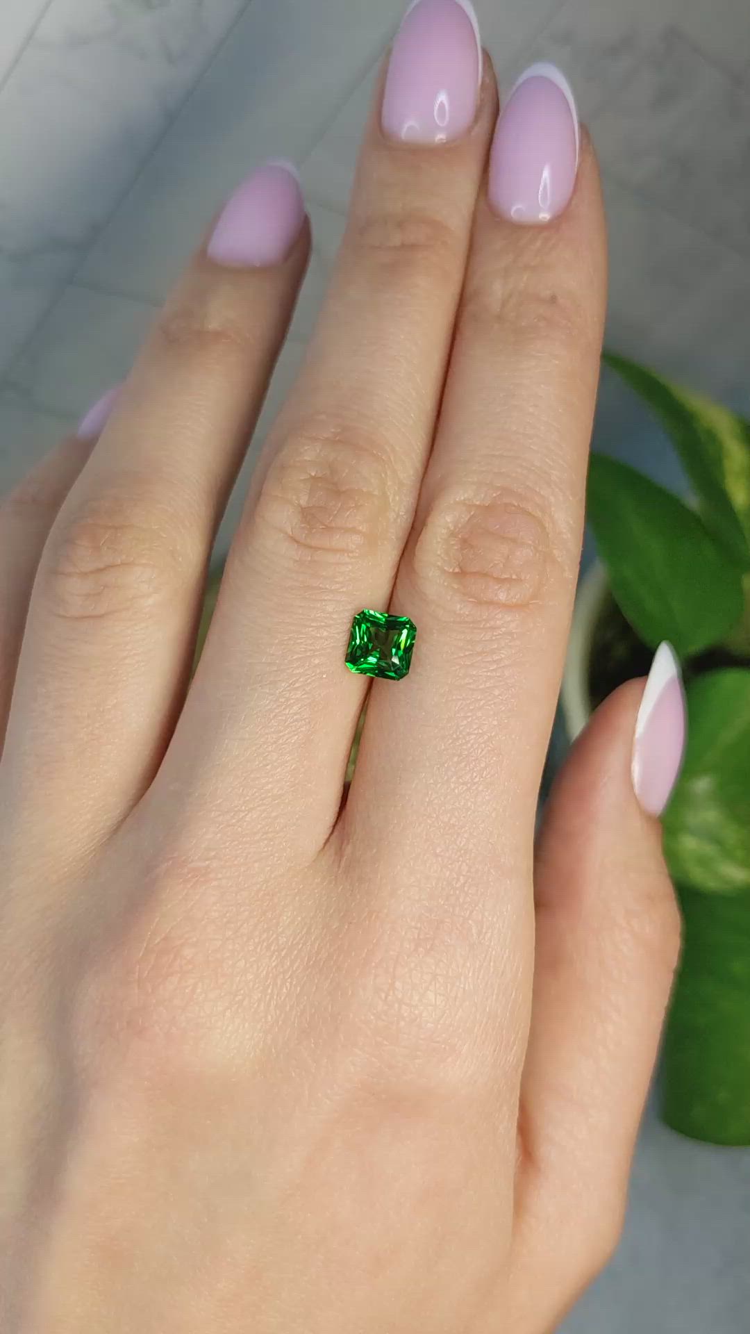 1.57 Ct. Tsavorite Garnet from Tanzania Size Video