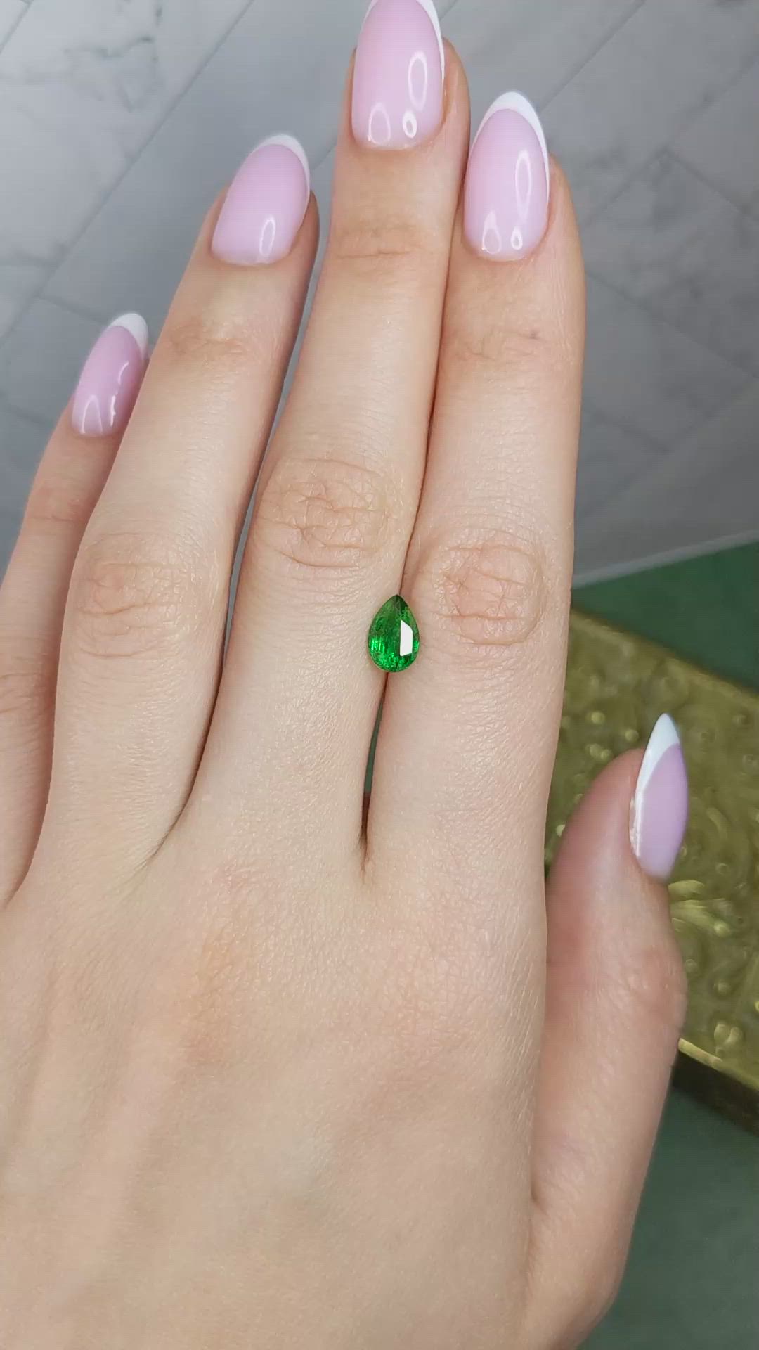 1.34 Ct. Tsavorite Garnet from Tanzania Size Video