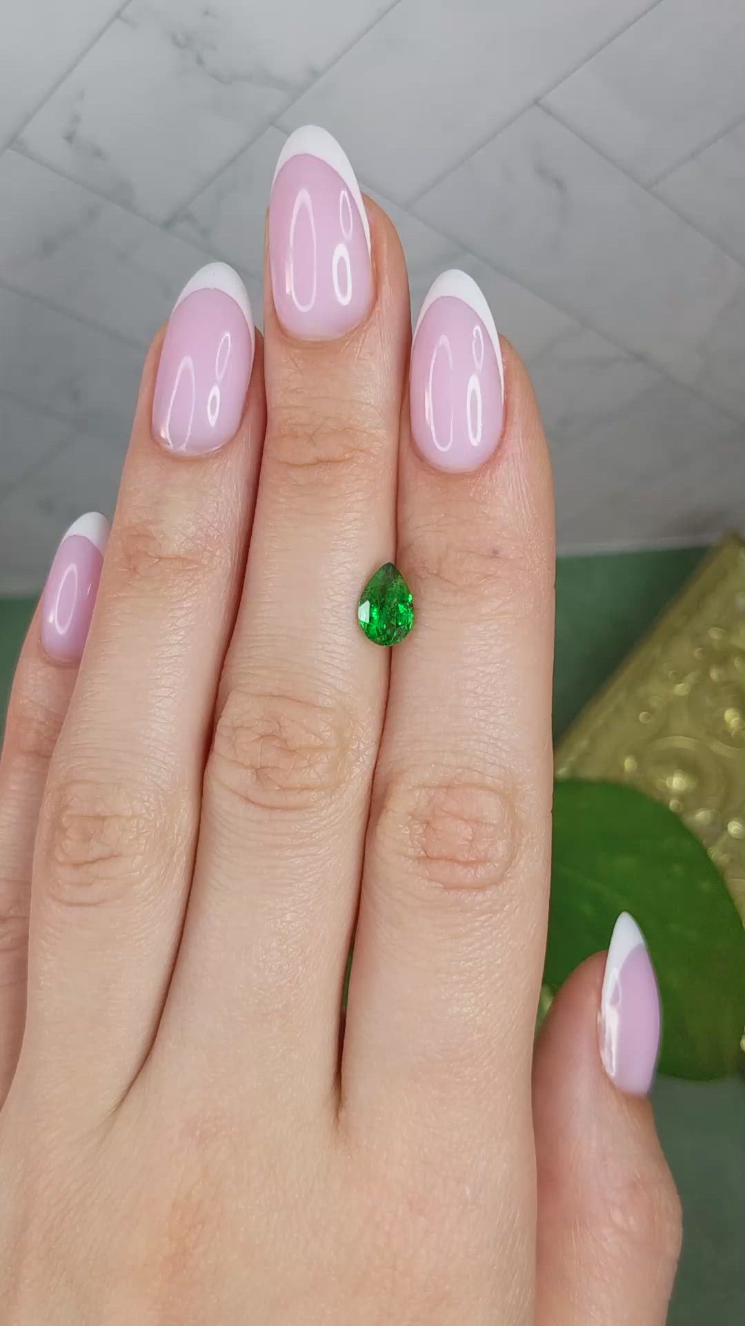 1.34 Ct. Tsavorite Garnet from Tanzania Size Video