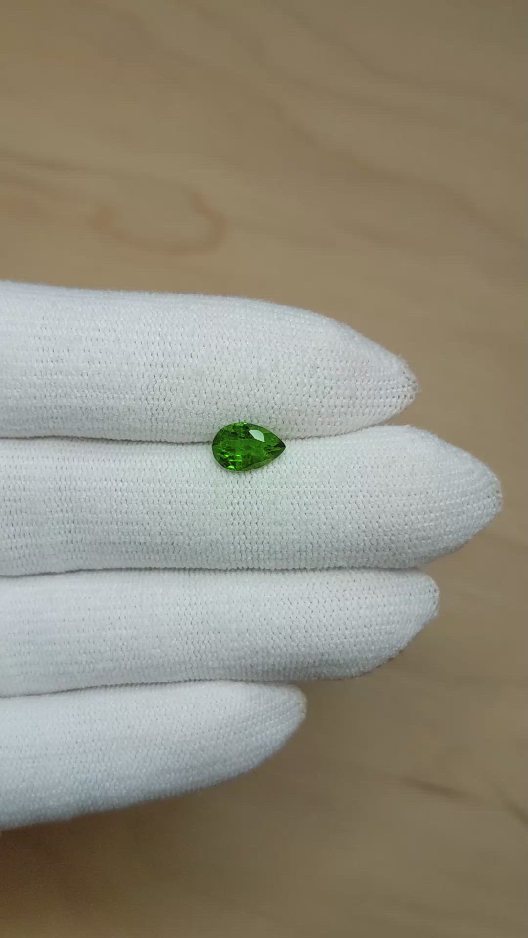 1.34 Ct. Tsavorite Garnet from Tanzania Size Video