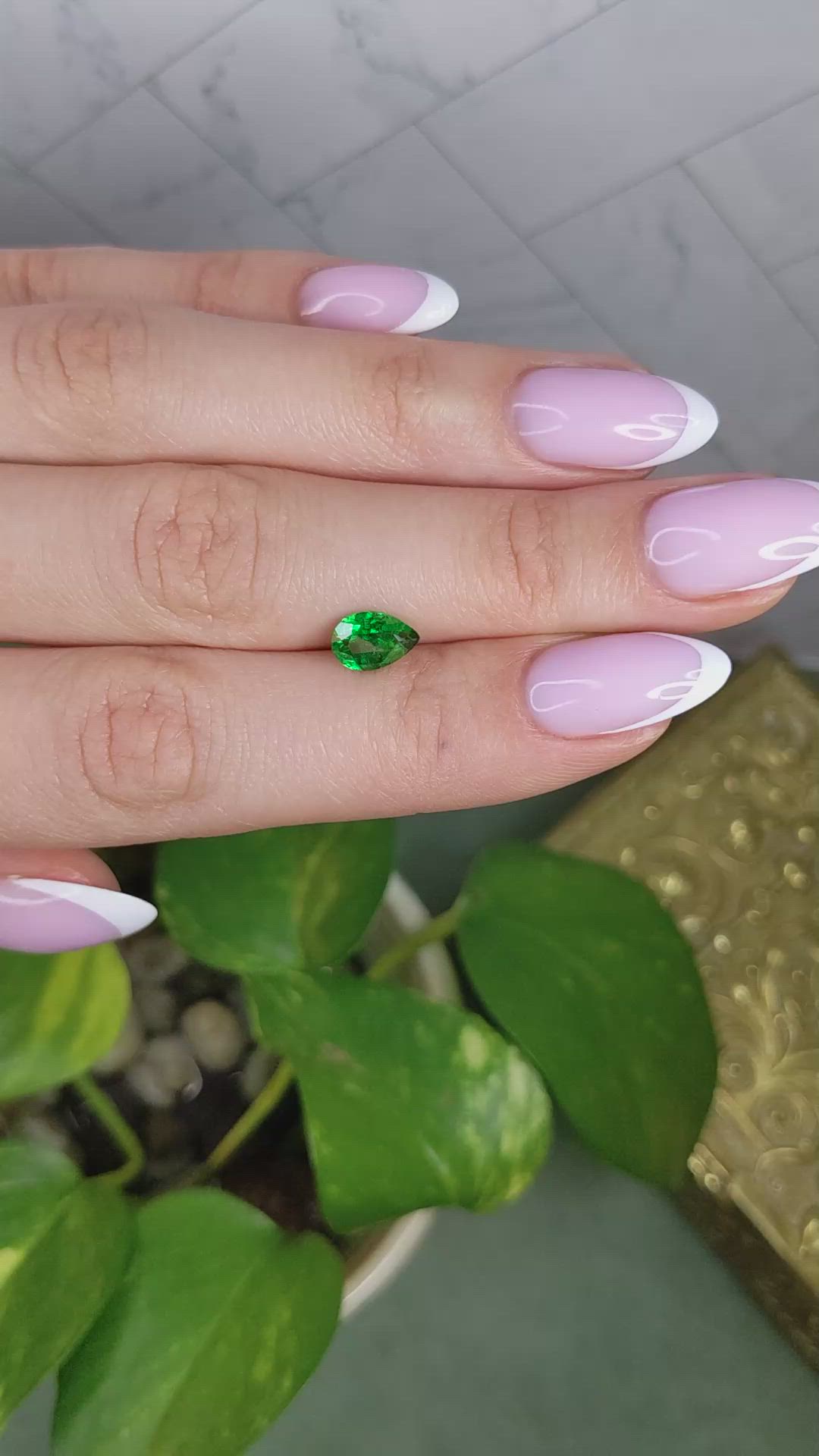1.34 Ct. Tsavorite Garnet from Tanzania Size Video