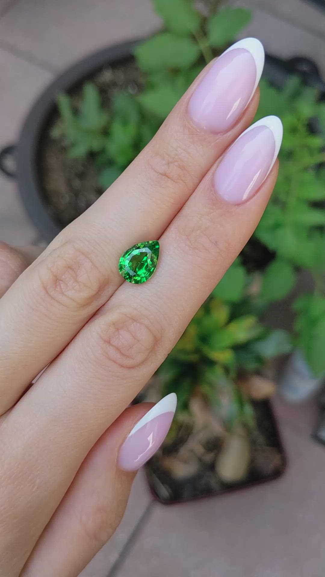 2.77 Ct. Tsavorite Garnet from Tanzania Size Video