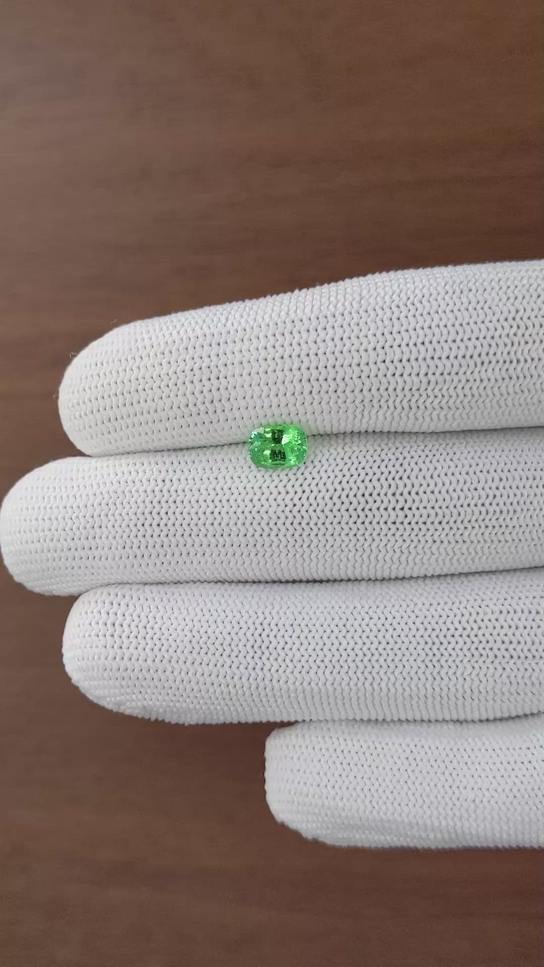 1.06 Ct. Tsavorite Garnet from Kenya Size Video