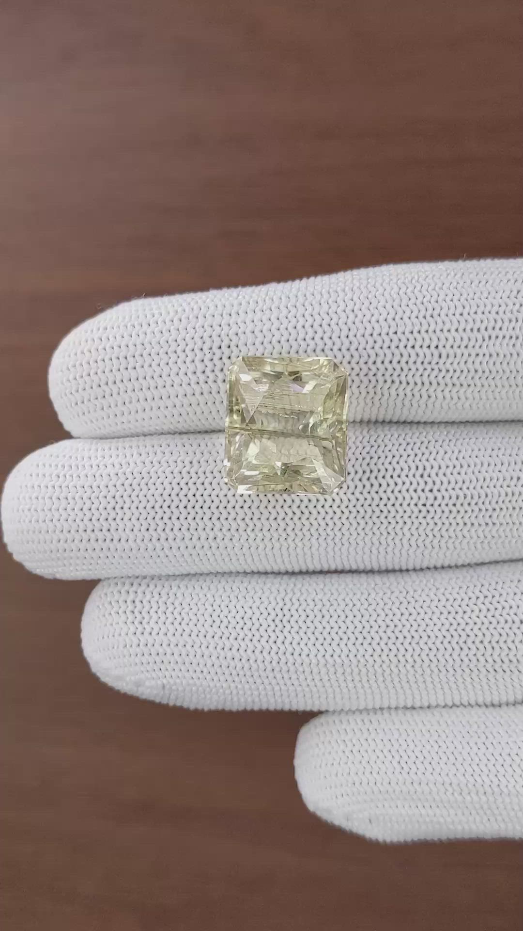 15.66 Ct. Yellow Scapolite from Ceylon (Sri Lanka) Size Video