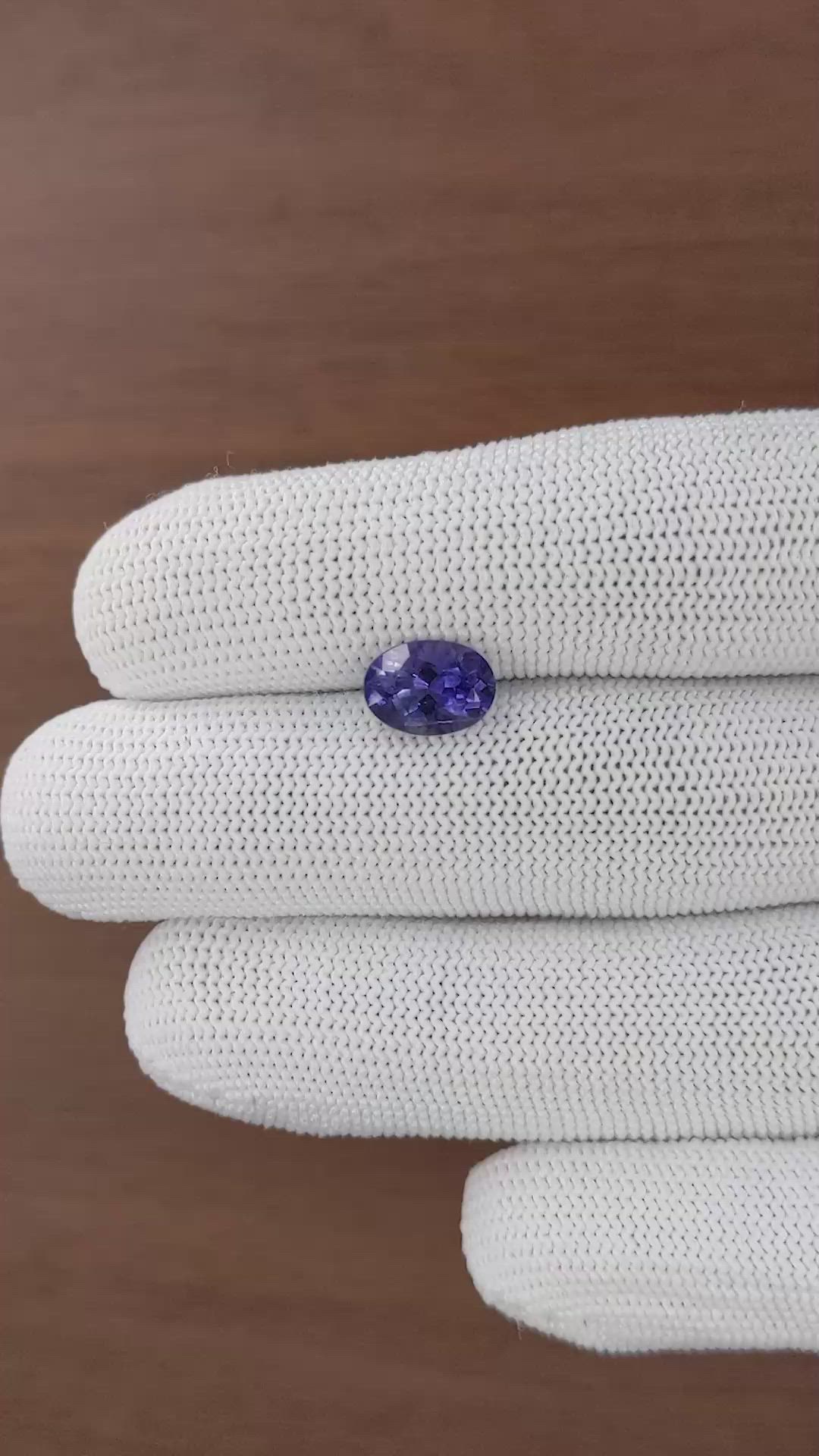 1.83 Ct. Bluish Purple Iolite from Ceylon (Sri Lanka) Size Video