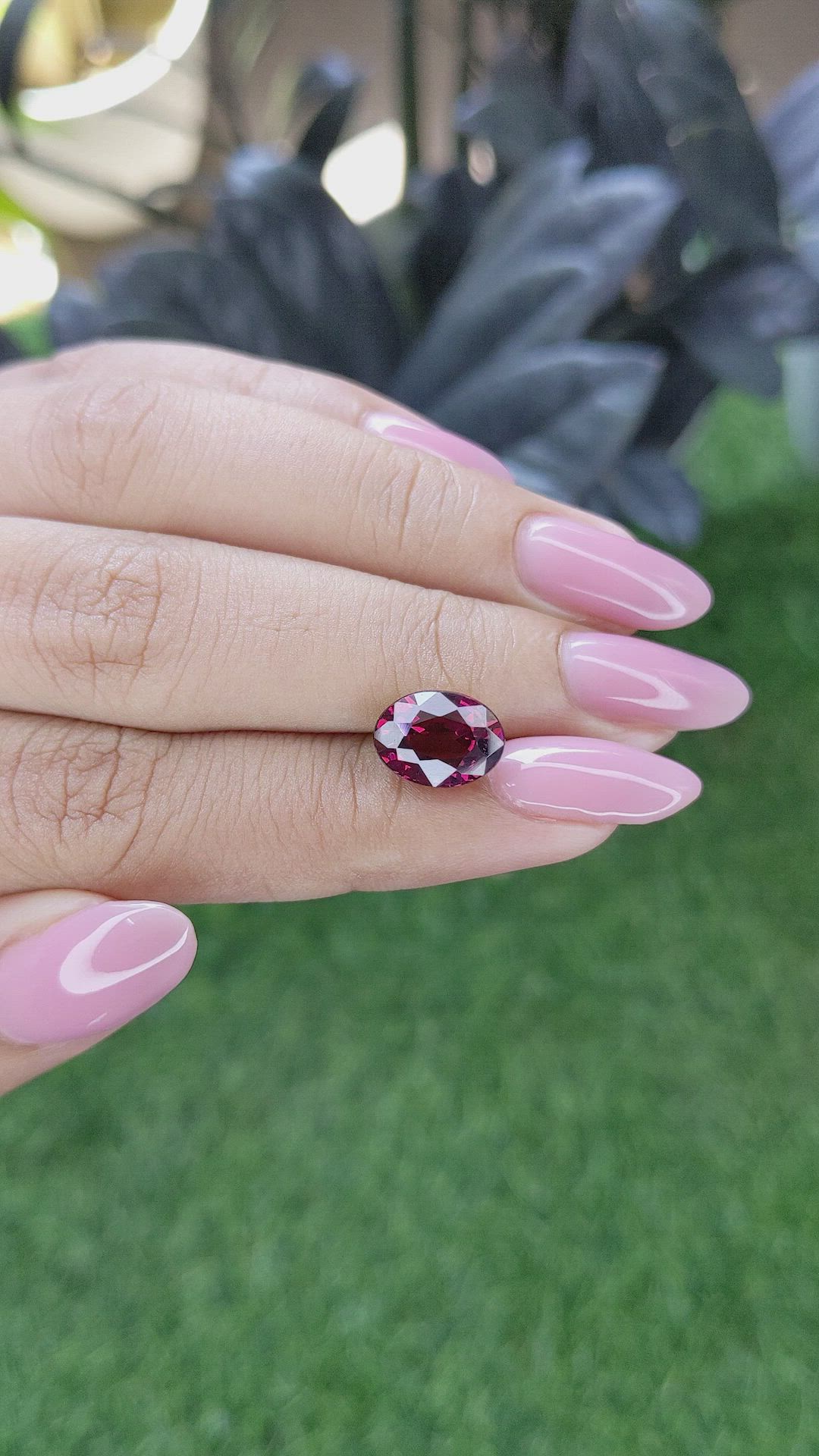 4.18 Ct. Purplish Red Rhodolite Garnet from Ceylon (Sri Lanka) Size Video