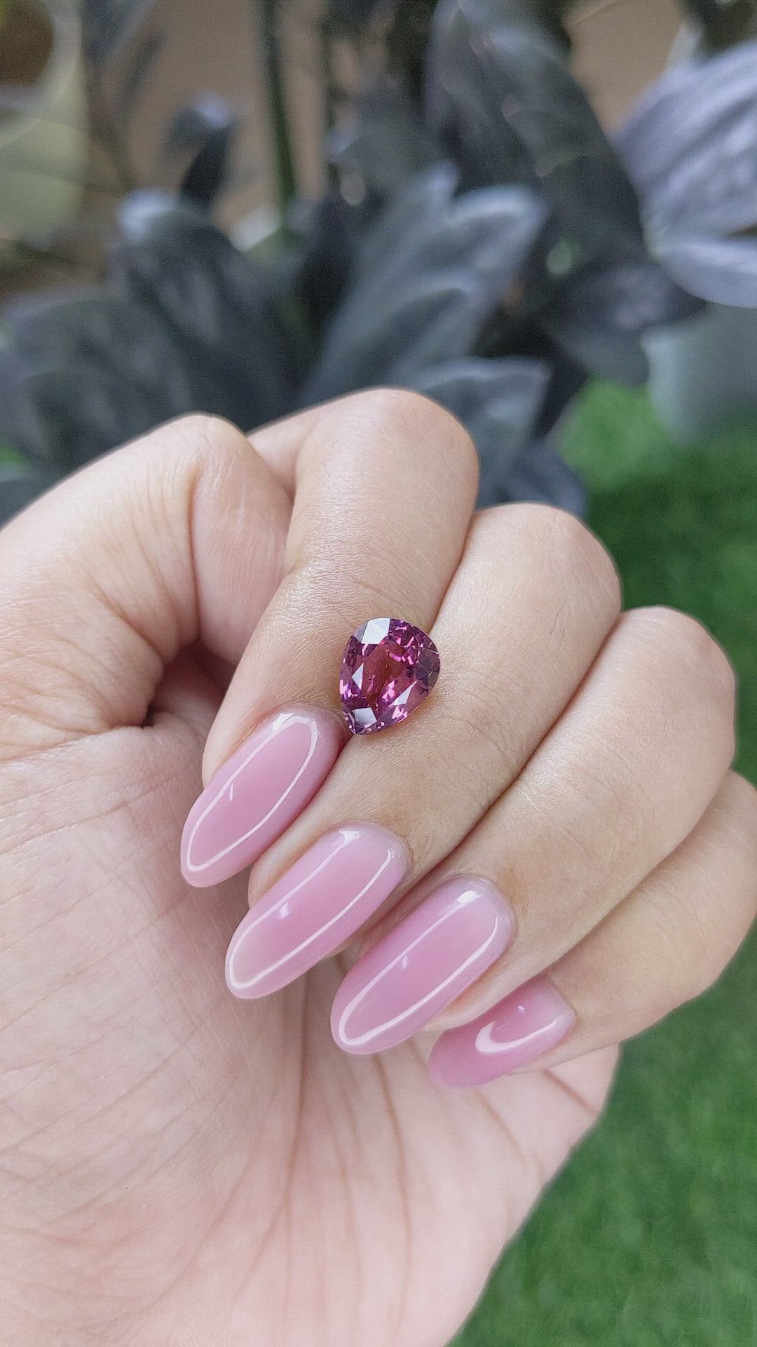 3.13 Ct. Purplish Pink Garnet from Ceylon (Sri Lanka) Size Video