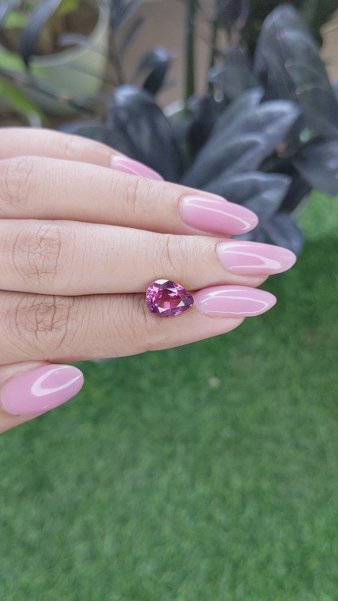 3.13 Ct. Purplish Pink Garnet from Ceylon (Sri Lanka) Size Video