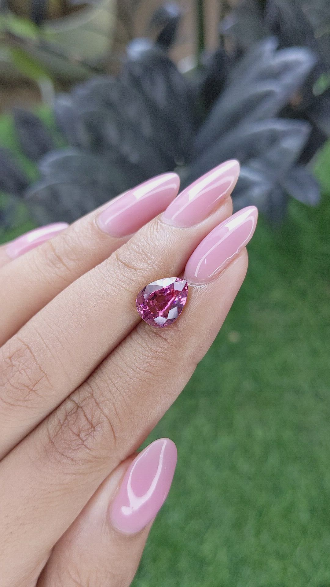 3.13 Ct. Purplish Pink Garnet from Ceylon (Sri Lanka) Size Video