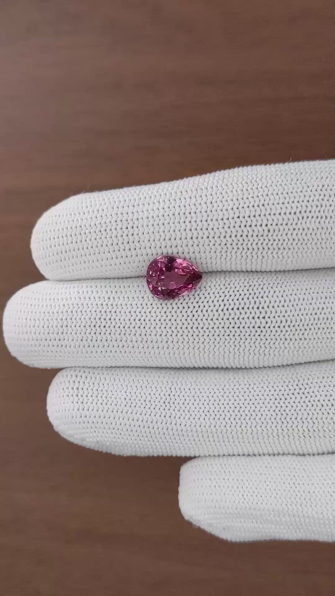 3.13 Ct. Purplish Pink Garnet from Ceylon (Sri Lanka) Size Video