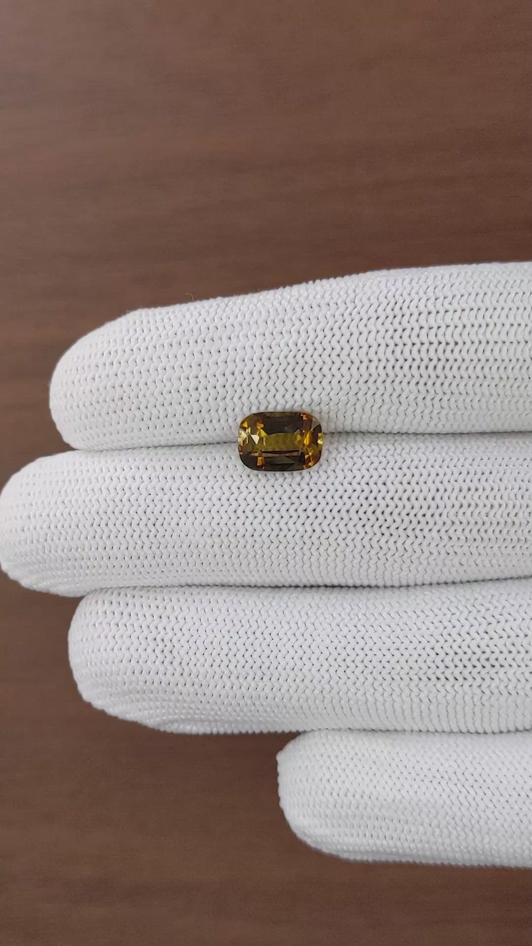 2.62 Ct. Yellowish Brown Tourmaline from Ceylon (Sri Lanka) Size Video