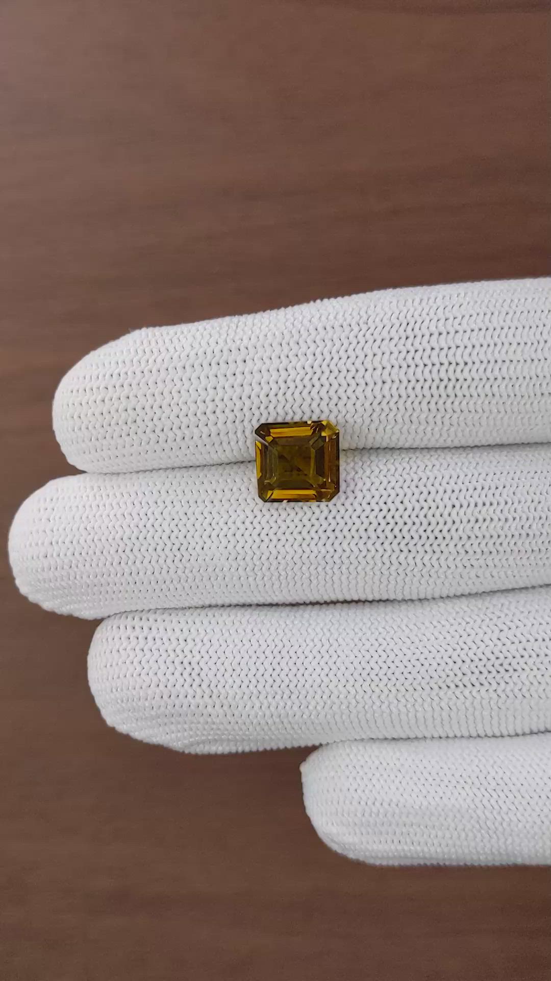 4.28 Ct. Yellowish Brown Tourmaline from Ceylon (Sri Lanka) Size Video