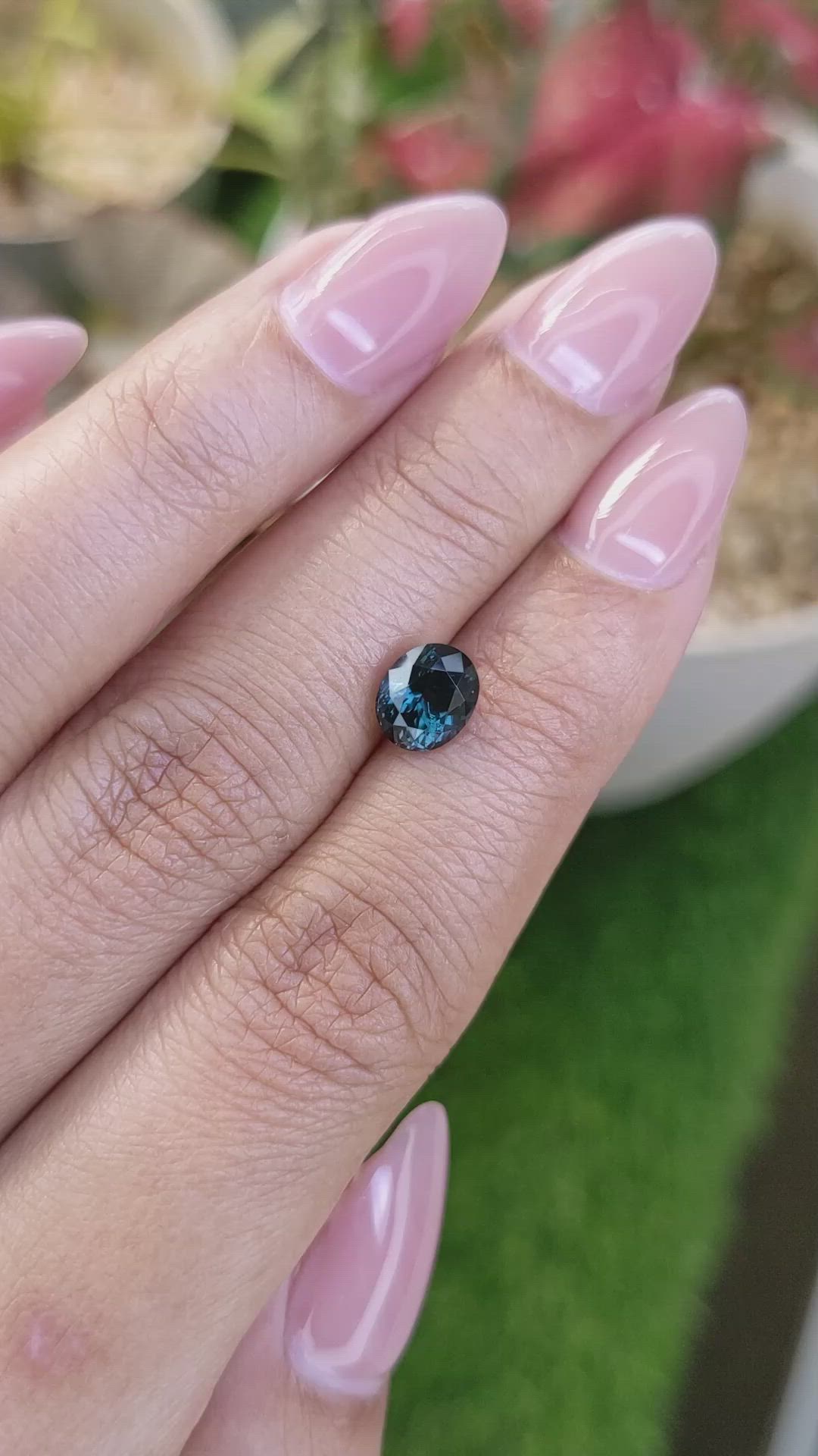 1.57 Ct. Greenish Blue Spinel from Ceylon (Sri Lanka) Size Video